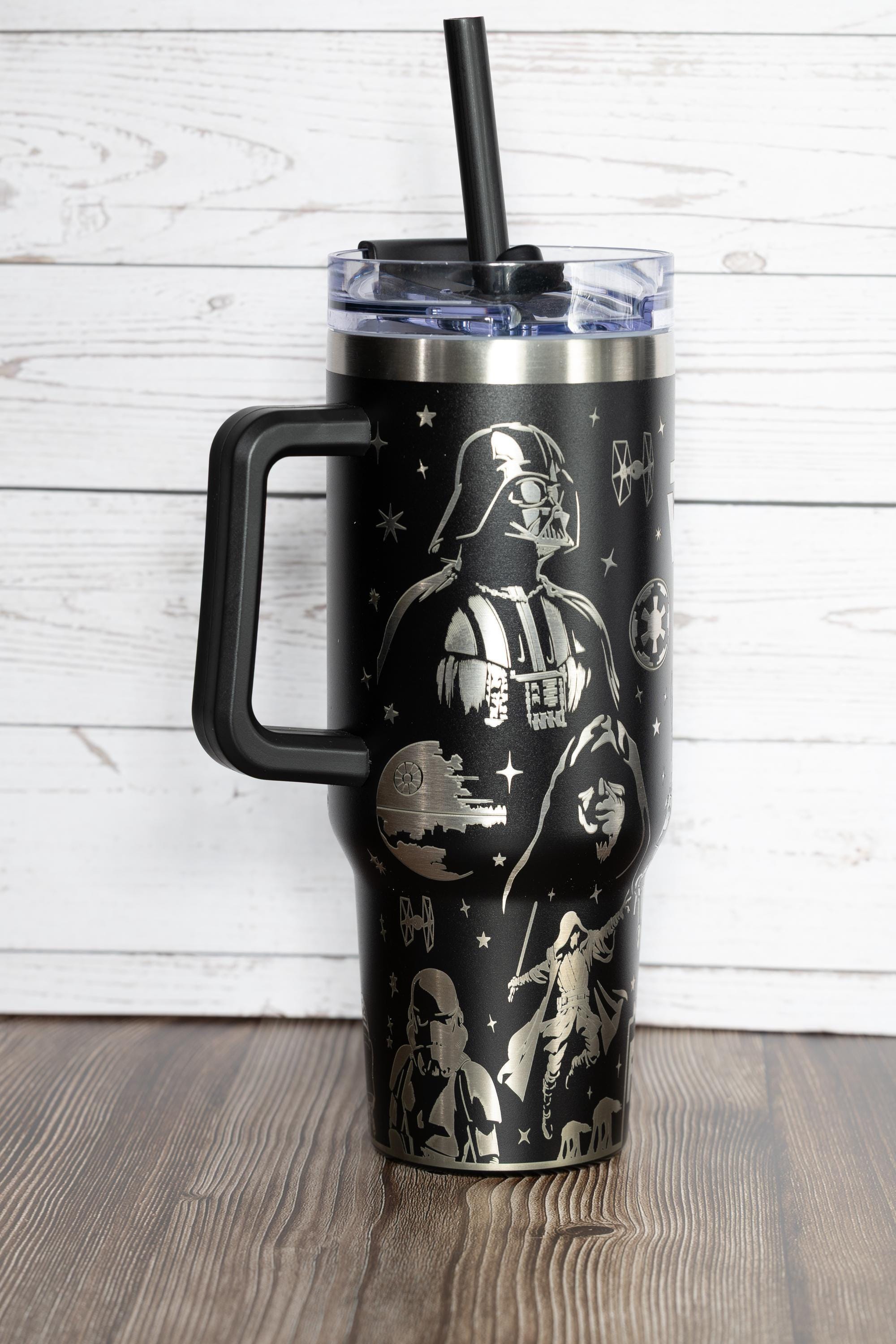 40oz star wars tumbler: laser engraved stainless steel stanley dupe