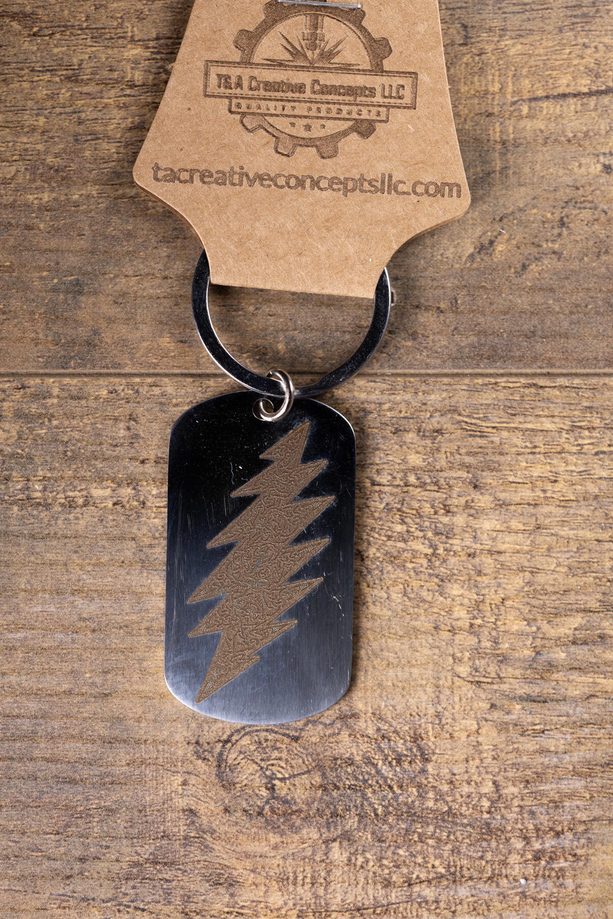 Polished stainless grateful dead celtic bolt | laser engraved band design | durable metal gift for fans