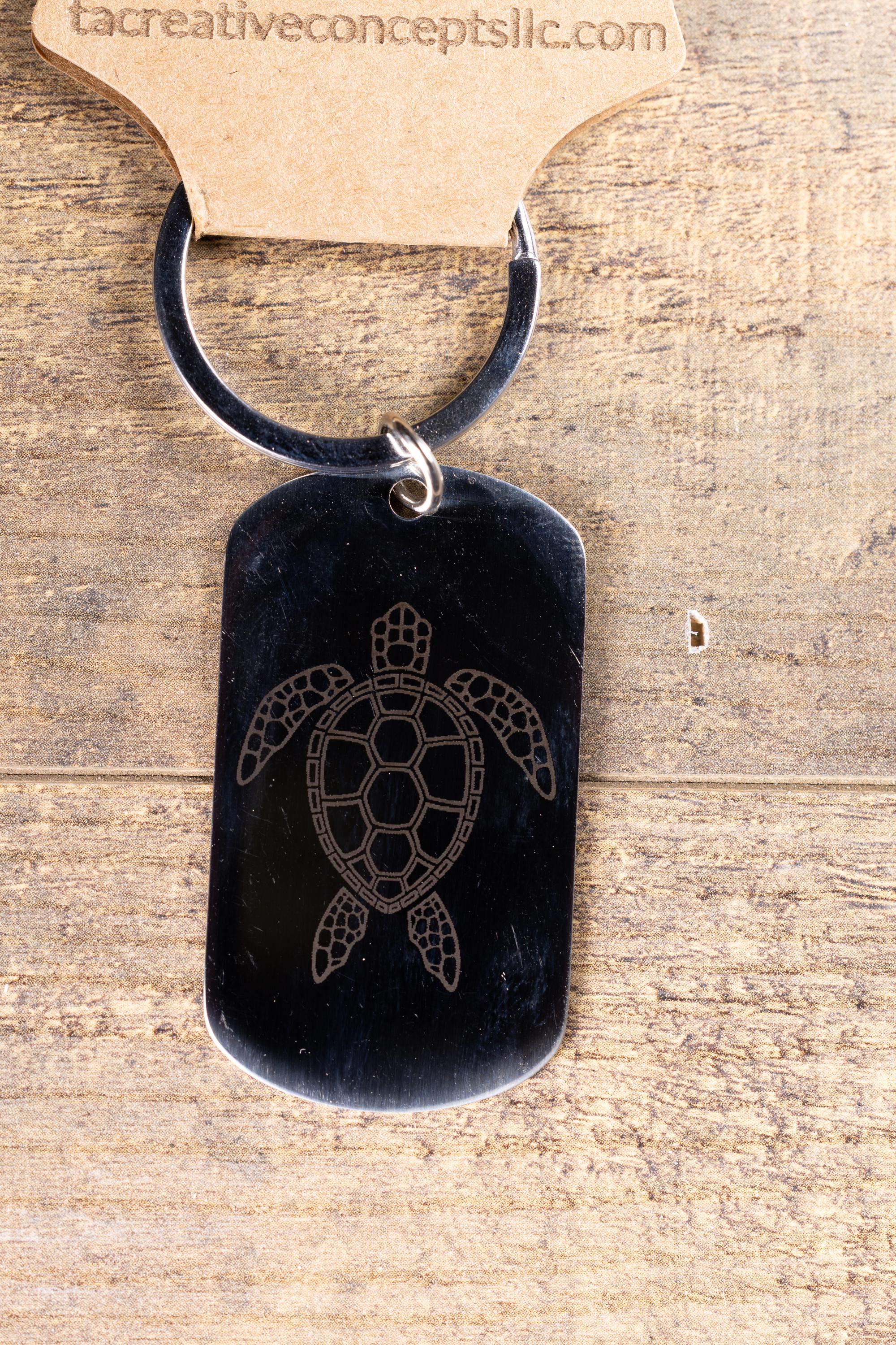 Polished stainless sea turtle | laser engraved turtle design | durable metal gift for ocean lovers & beach fans