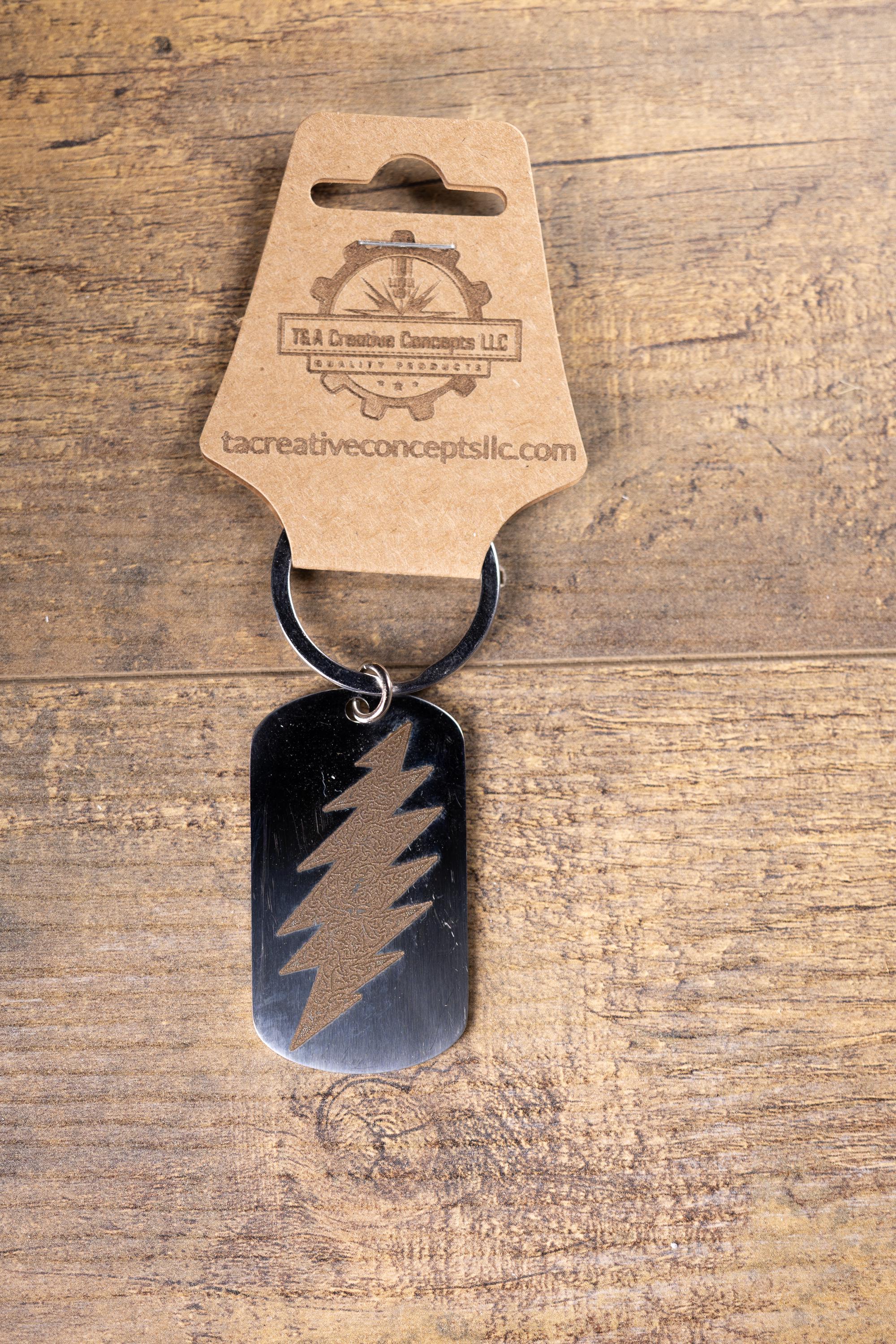 Polished stainless grateful dead celtic bolt | laser engraved band design | durable metal gift for fans