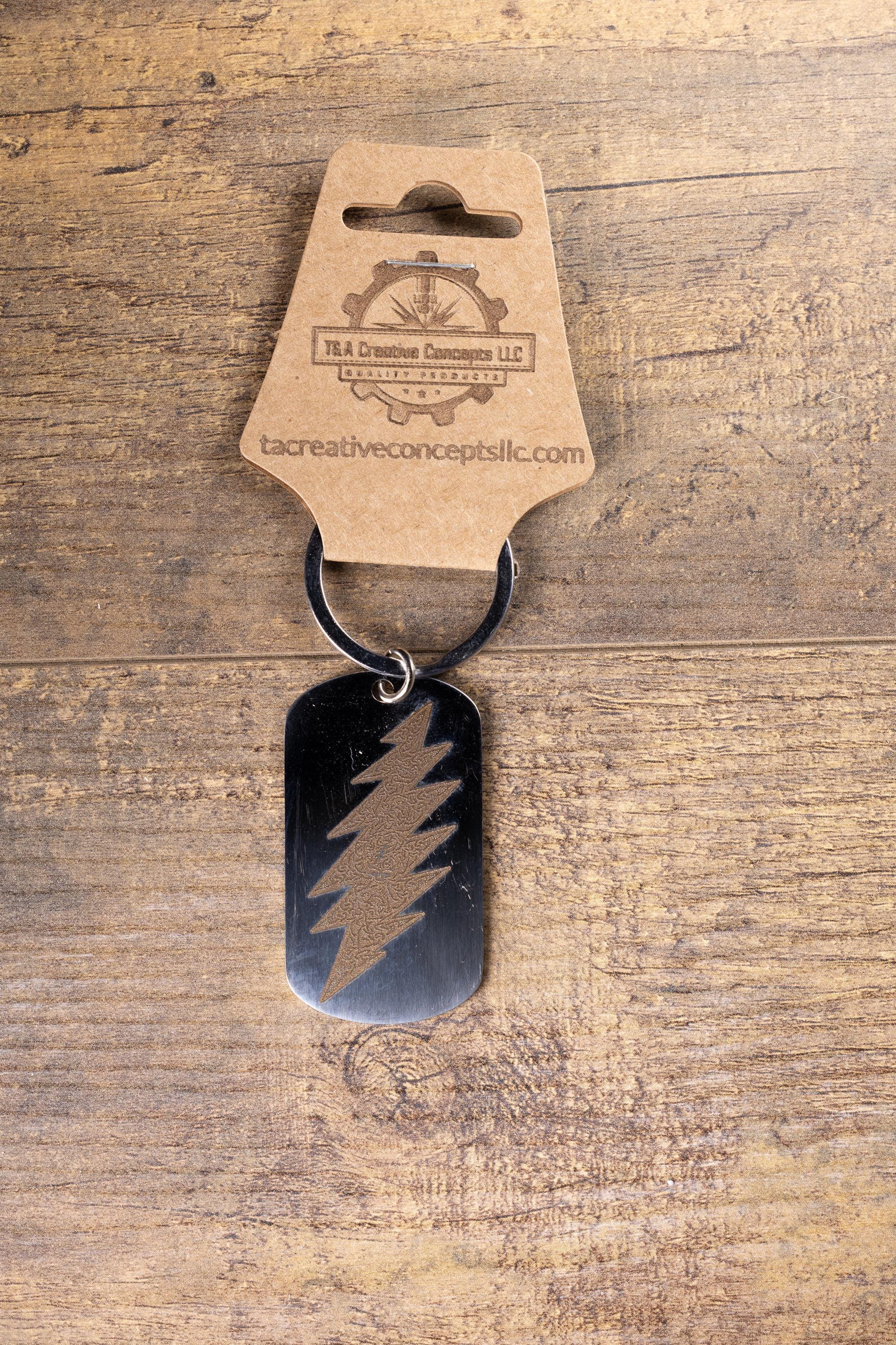 Polished stainless grateful dead celtic bolt | laser engraved band design | durable metal gift for fans