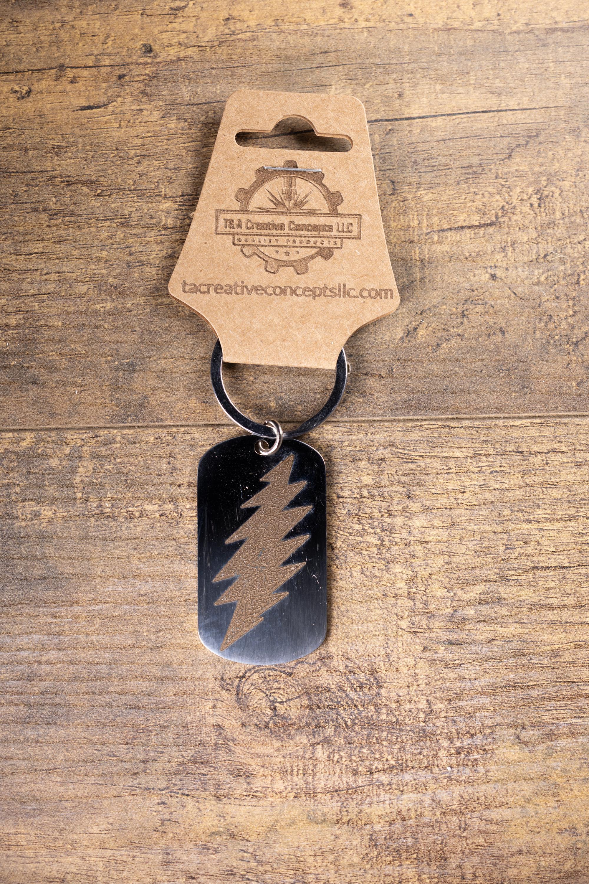 Polished stainless grateful dead celtic bolt | laser engraved band design | durable metal gift for fans