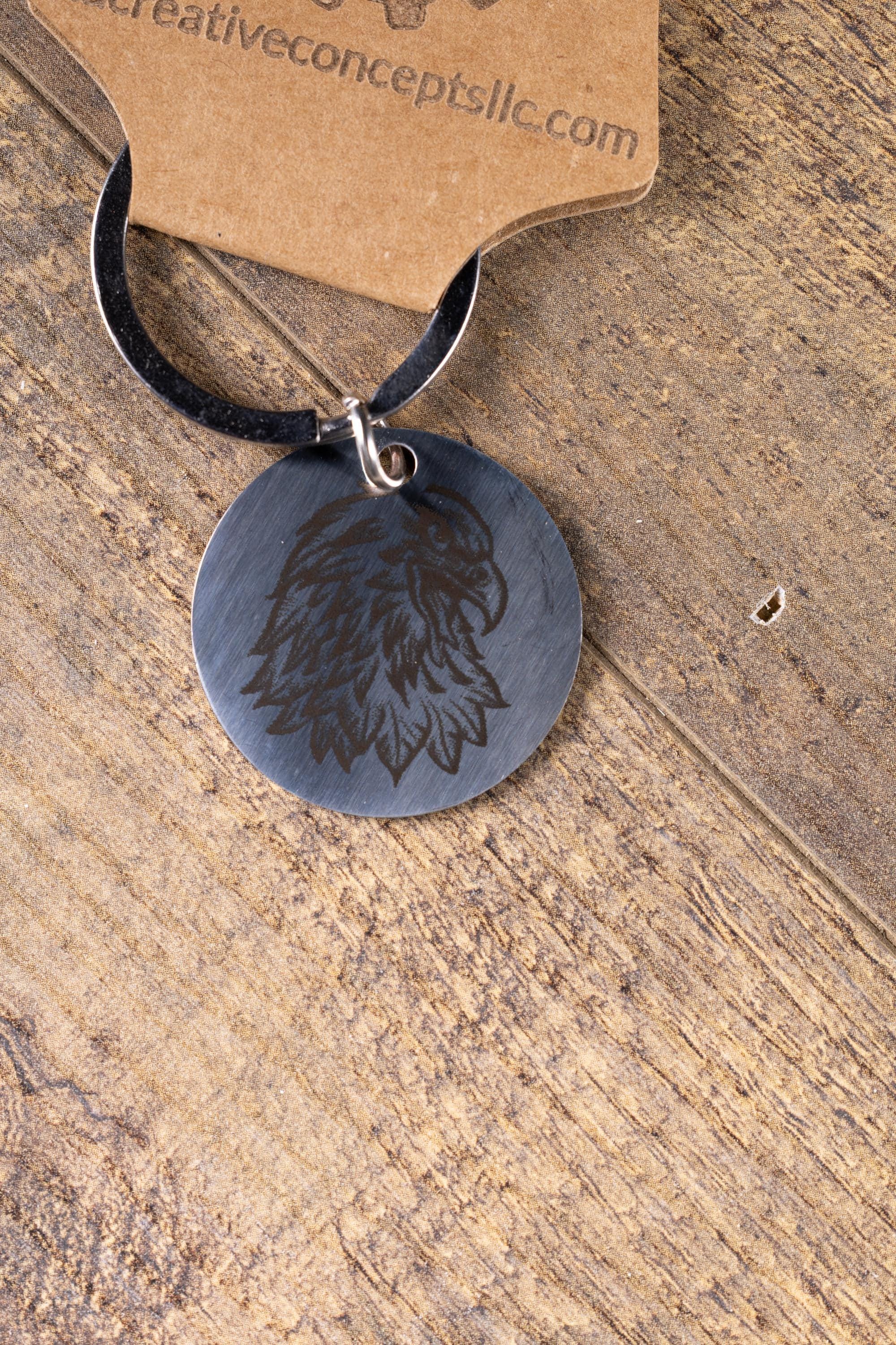 Polished stainless steel american eagle keychain - laser engraved metal eagle gift for him - patriotic usa key ring - stainless hardware