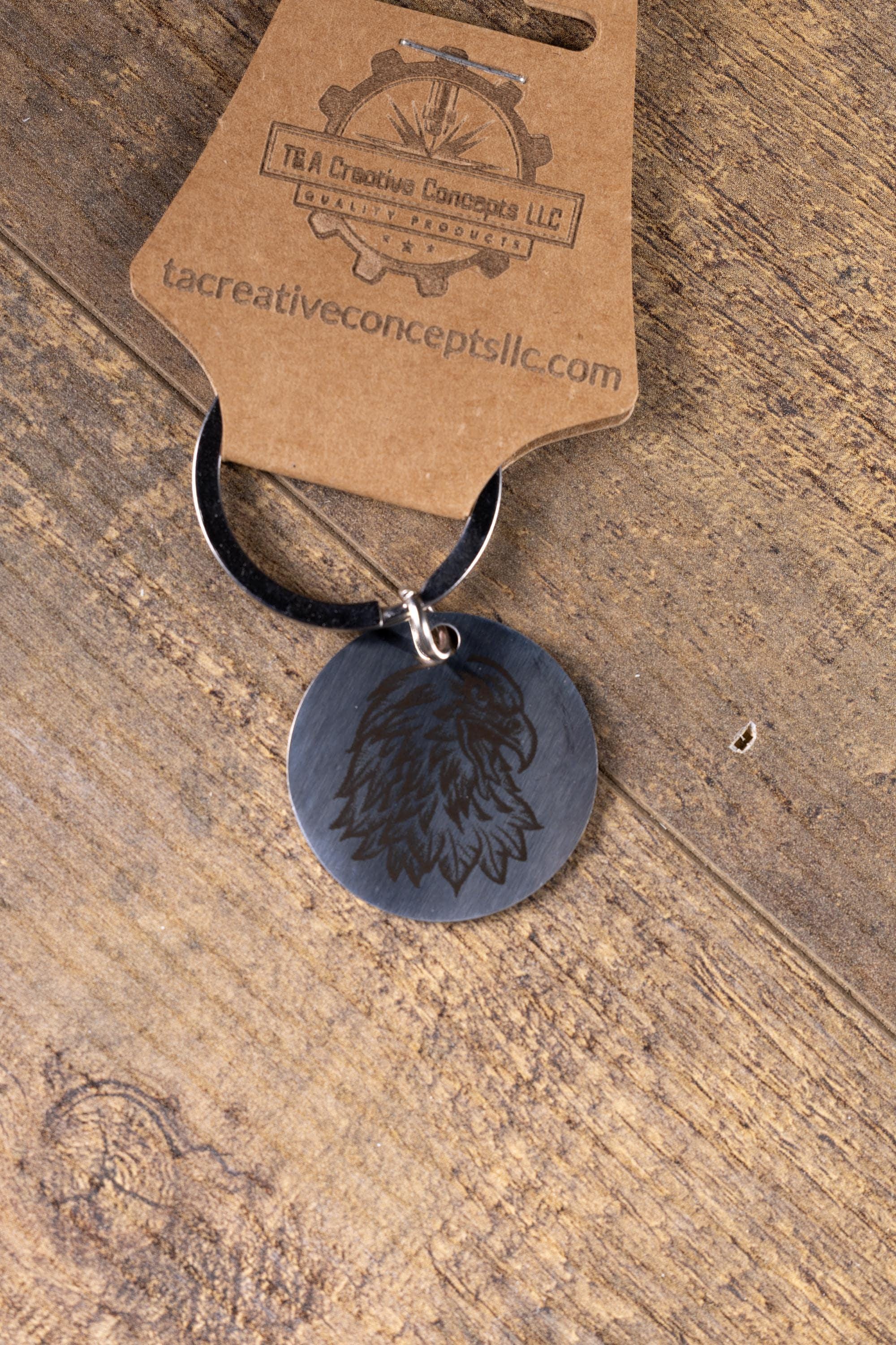 Polished stainless steel american eagle keychain - laser engraved metal eagle gift for him - patriotic usa key ring - stainless hardware