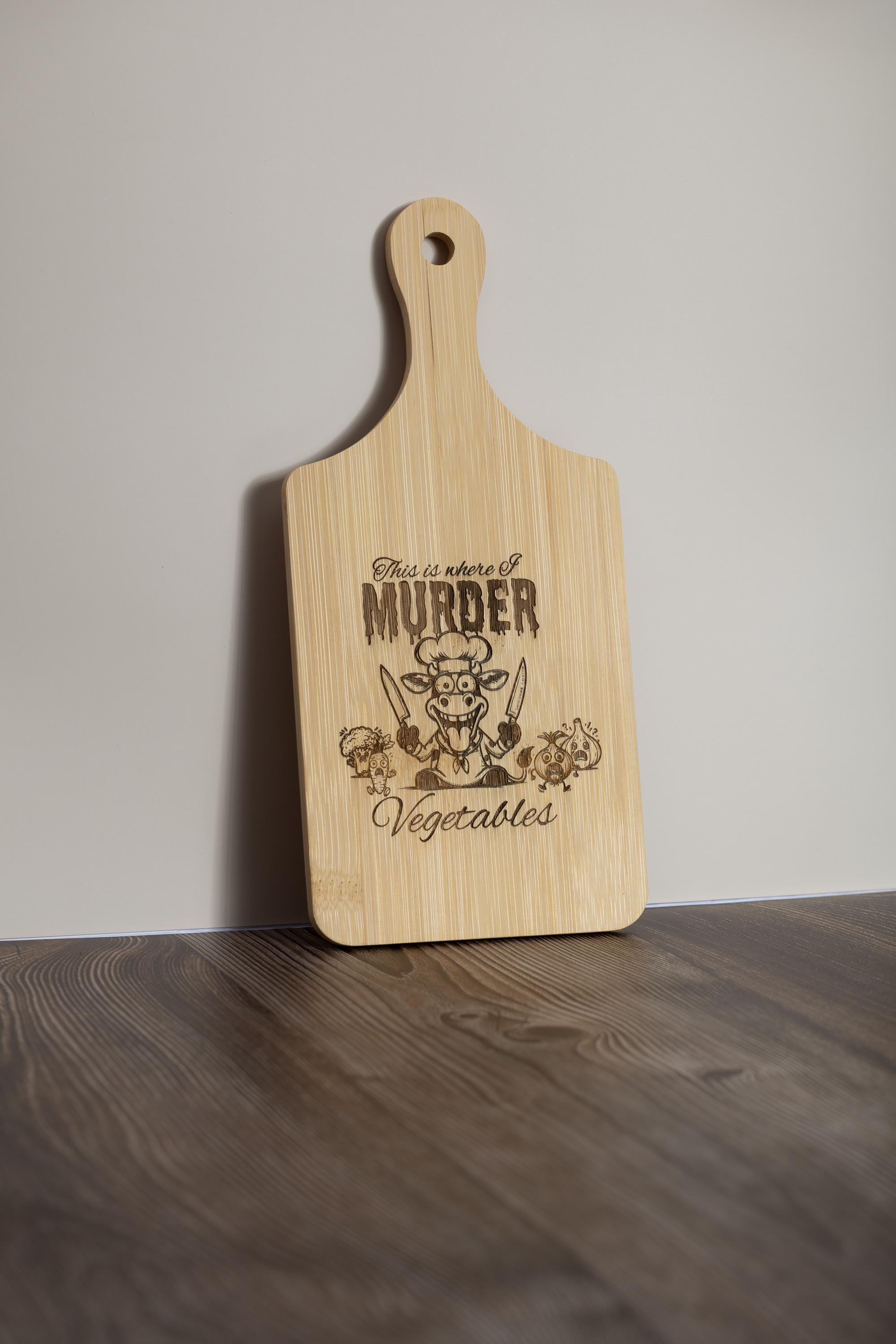 This is where i murder vegetables bamboo cutting board | 5"x11" laser engraved