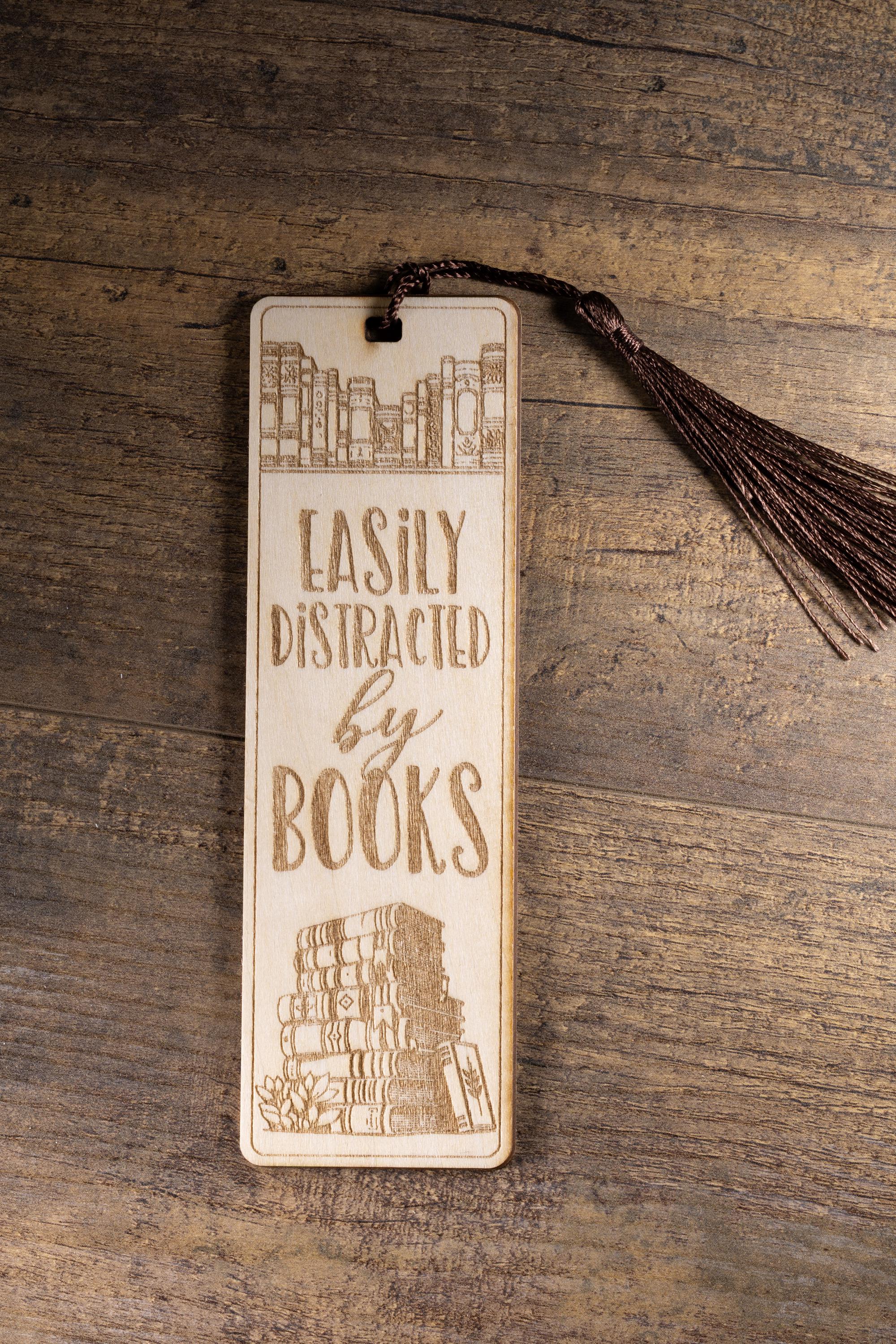 Laser engraved wood bookmark: funny reader gift