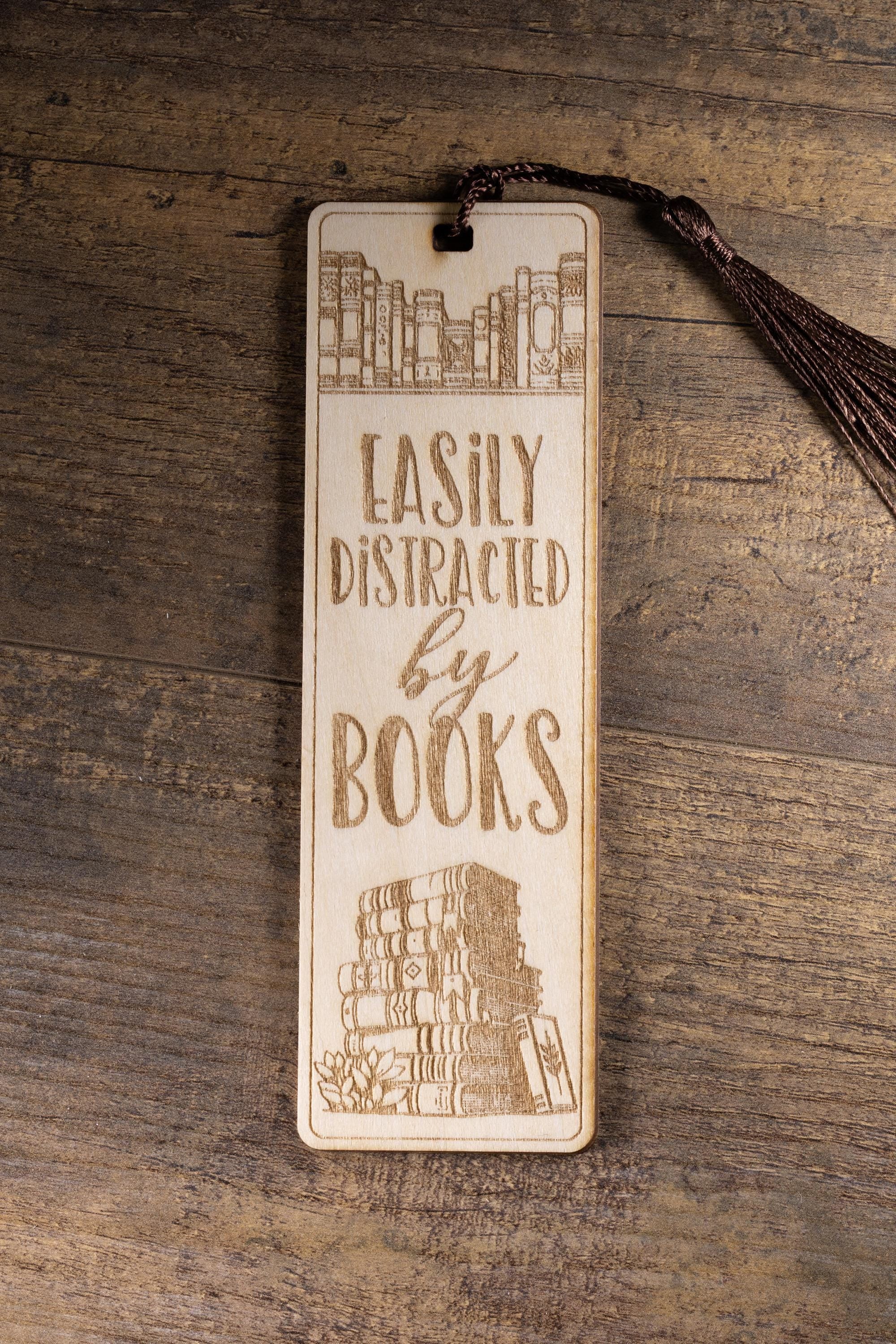Laser engraved wood bookmark: funny reader gift