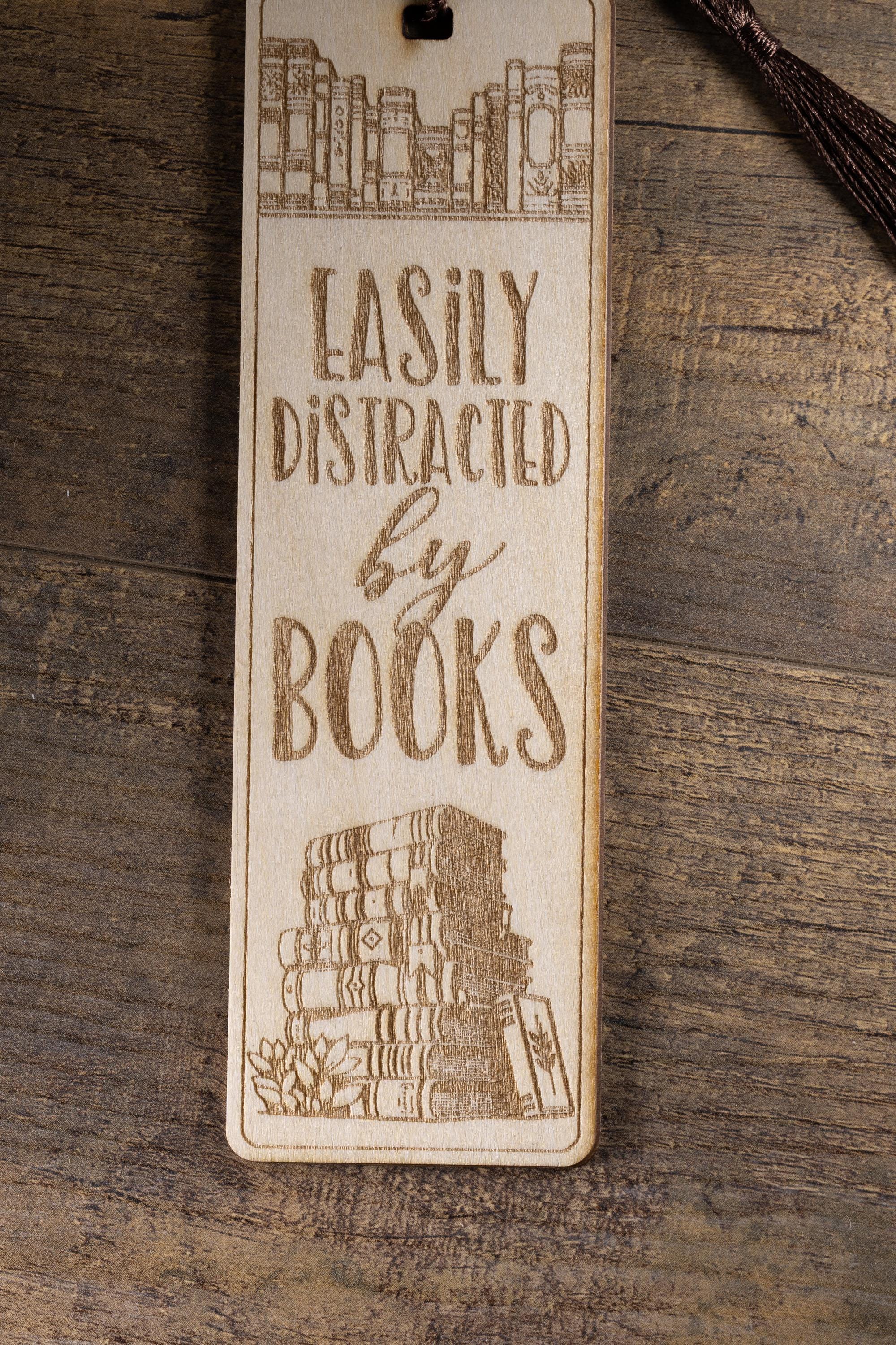 Laser engraved wood bookmark: funny reader gift