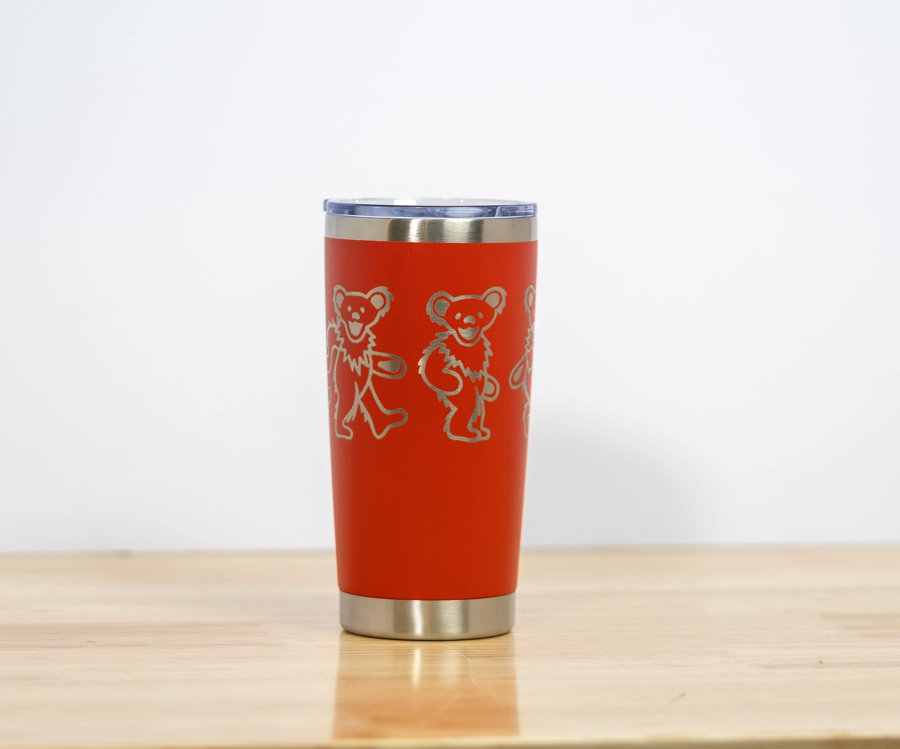 Grateful dead dancing bears 20oz laser engraved stainless steel tumbler with lid | custom color insulated cup