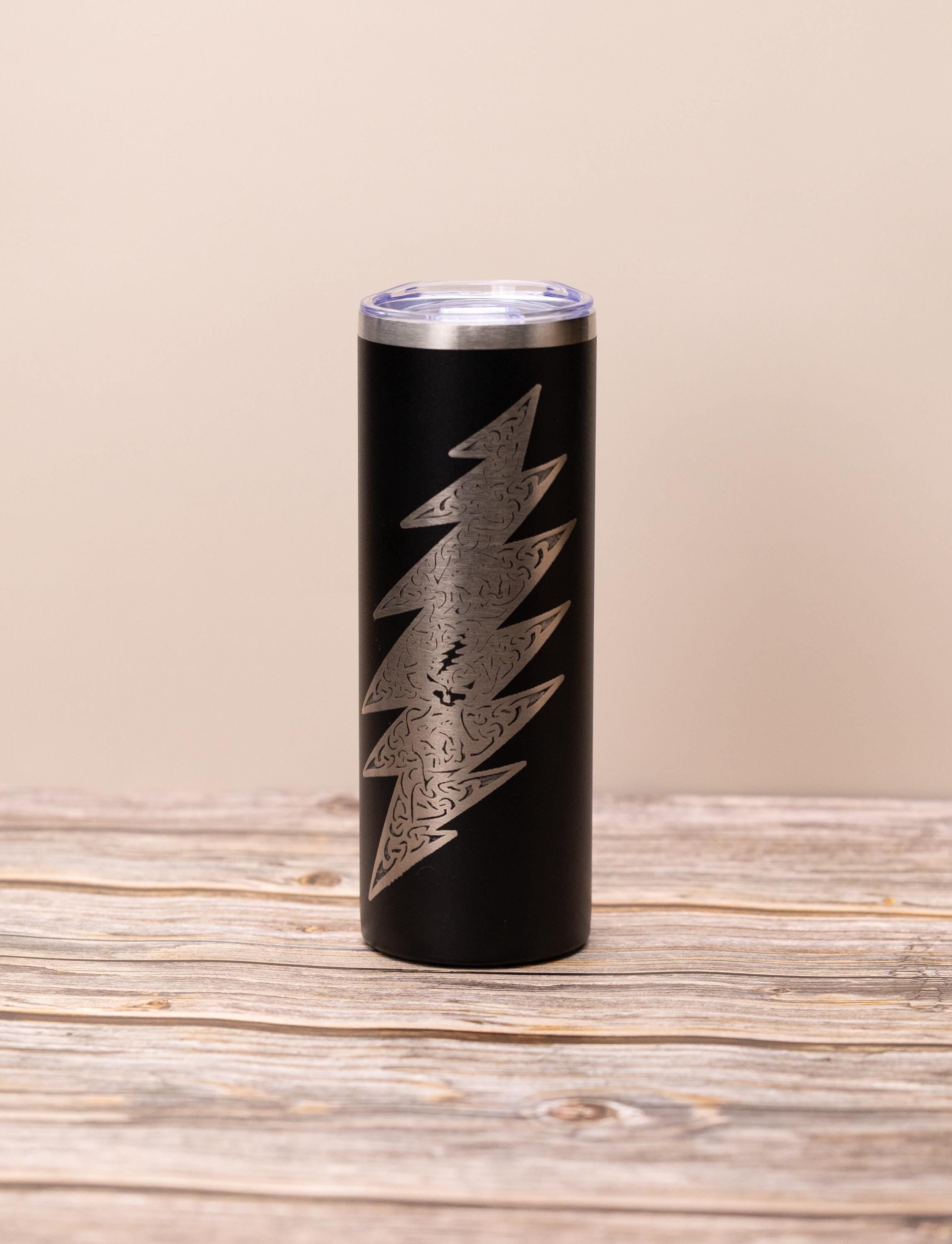 Grateful dead celtic bolt 20oz skinny tumbler with lid | laser engraved stainless steel cup | deadhead music gift