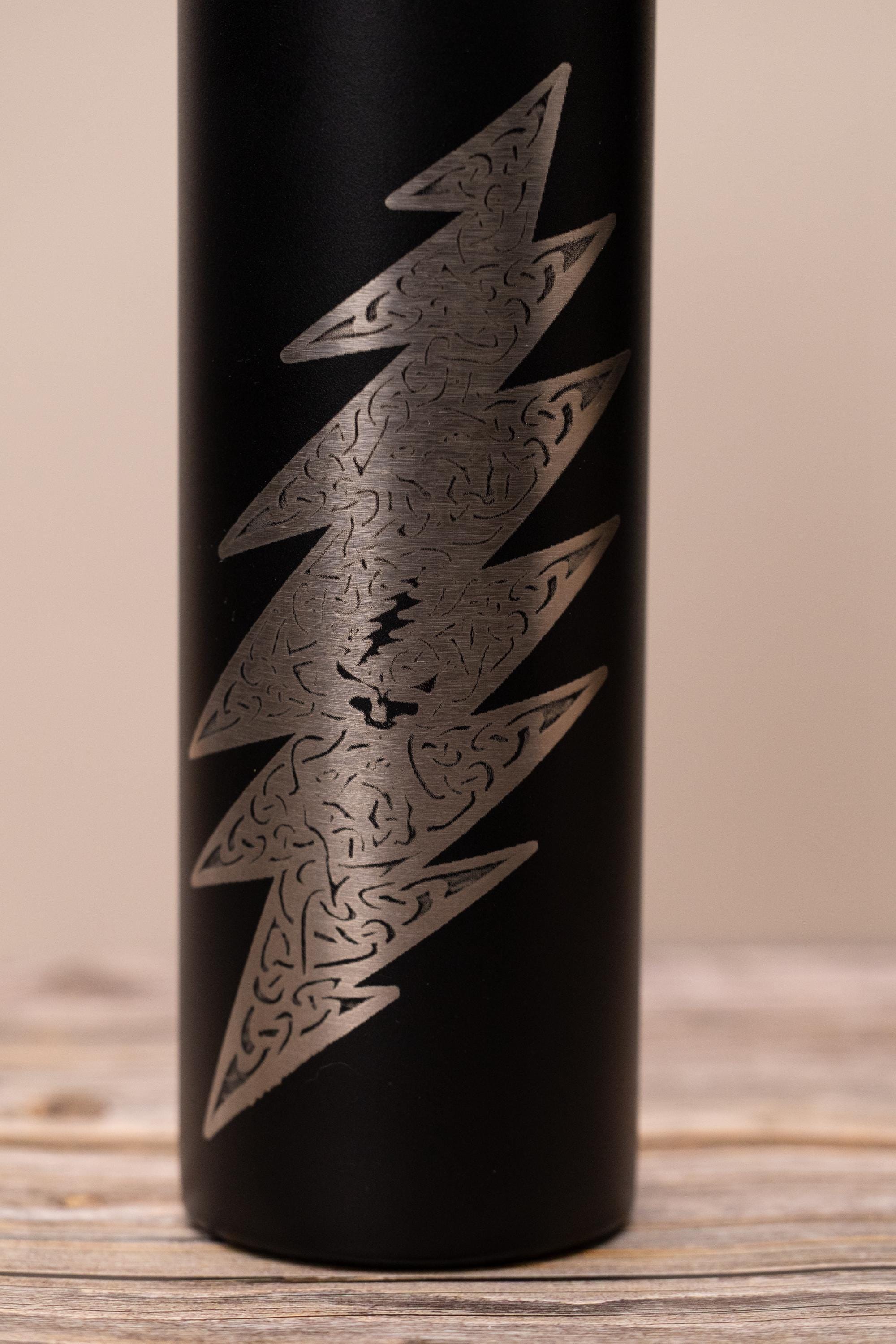 Grateful dead celtic bolt 20oz skinny tumbler with lid | laser engraved stainless steel cup | deadhead music gift