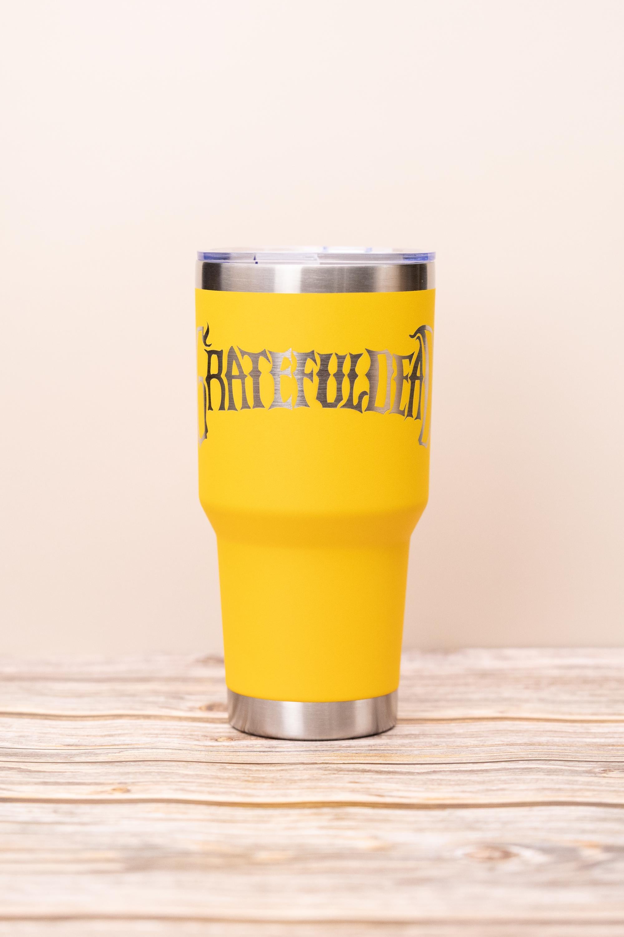 Grateful dead 30oz tumbler with lid | laser engraved stainless steel cup | deadhead music fan gift | festival drinkware