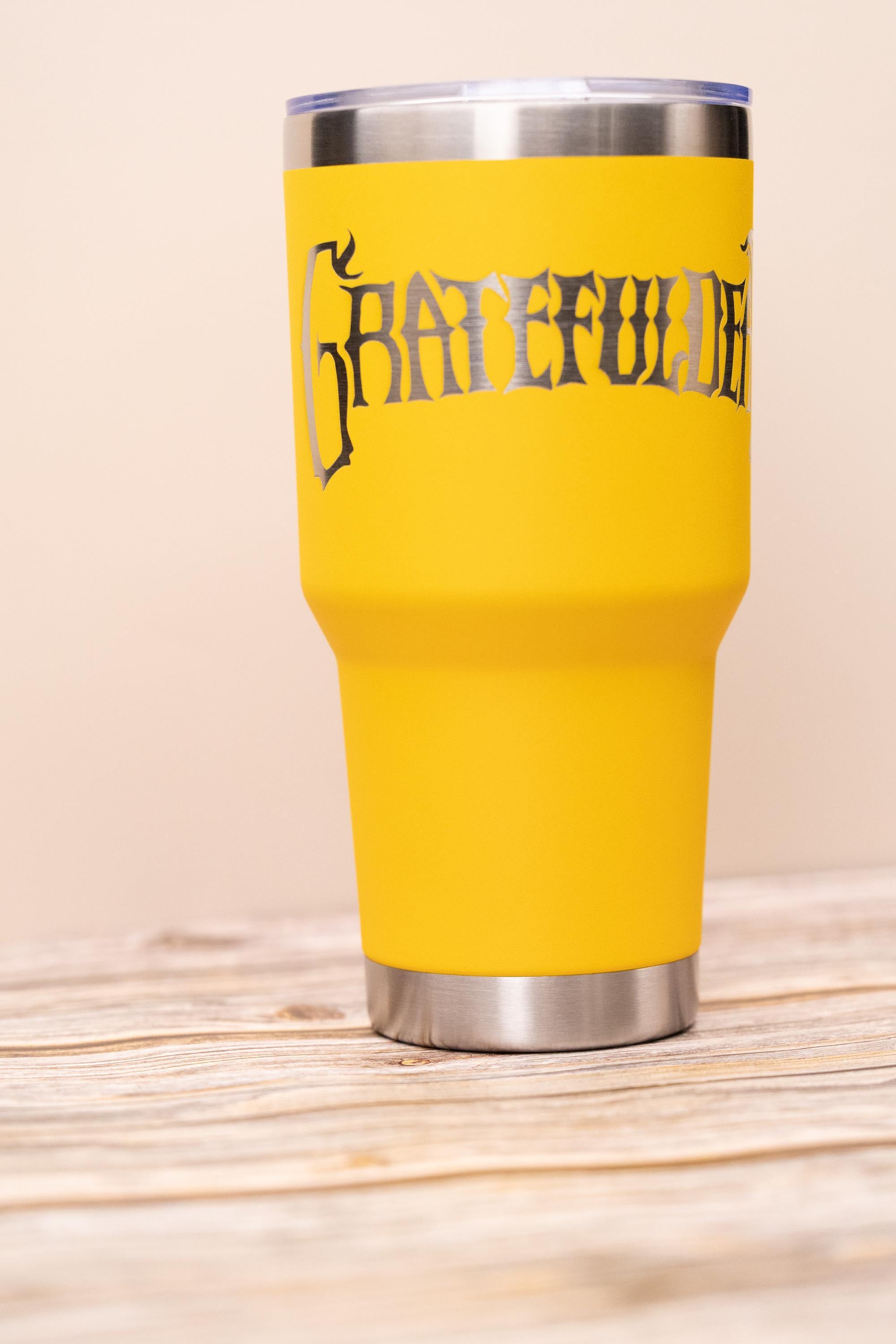 Grateful dead 30oz tumbler with lid | laser engraved stainless steel cup | deadhead music fan gift | festival drinkware