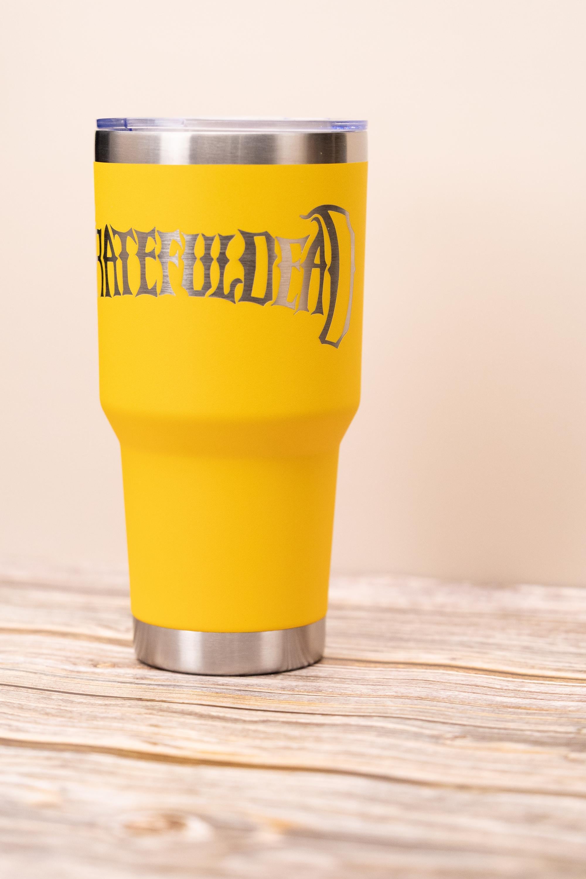 Grateful dead 30oz tumbler with lid | laser engraved stainless steel cup | deadhead music fan gift | festival drinkware
