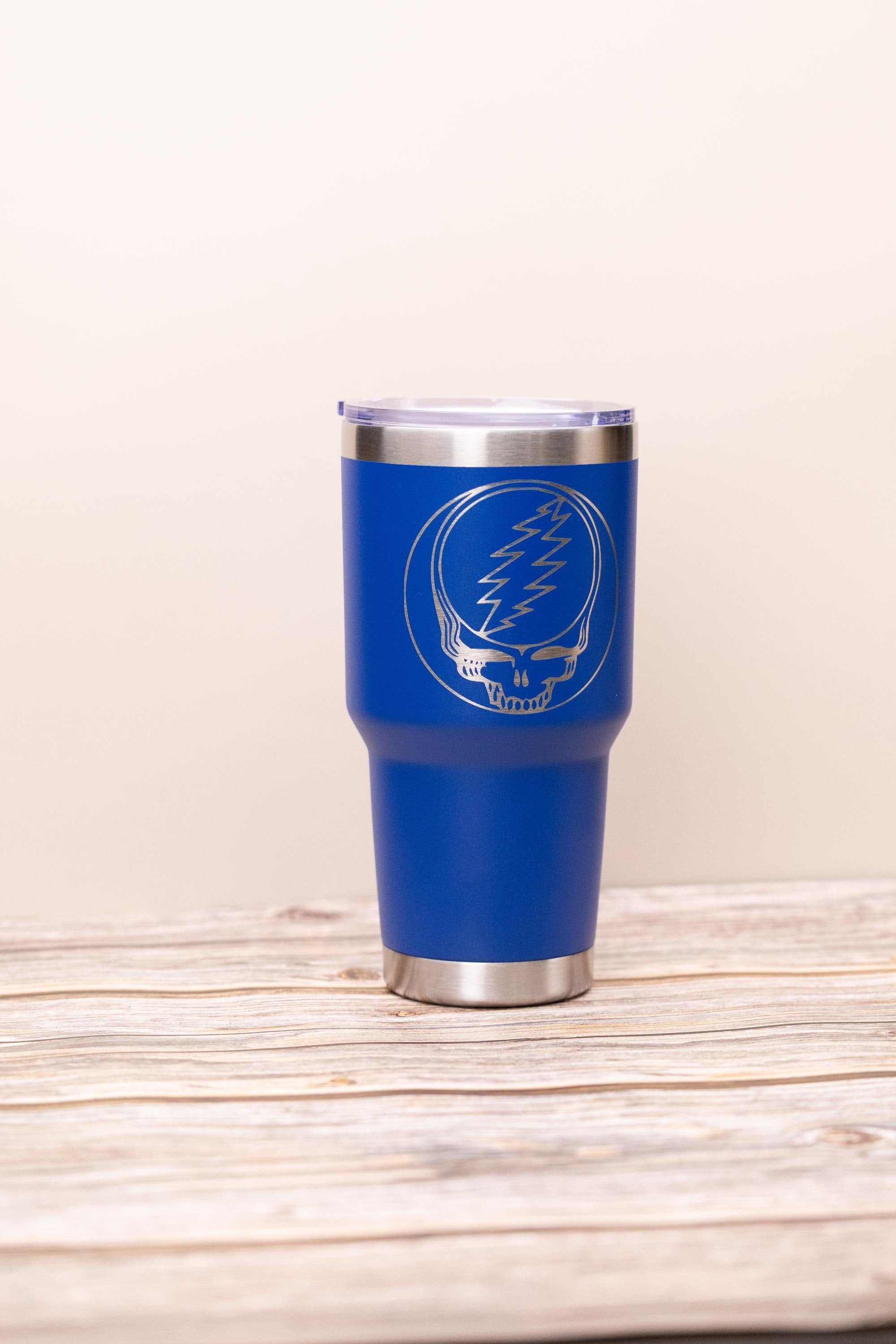 Grateful dead syf 30oz tumbler with lid | steal your face laser engraved stainless steel cup | deadhead music gift