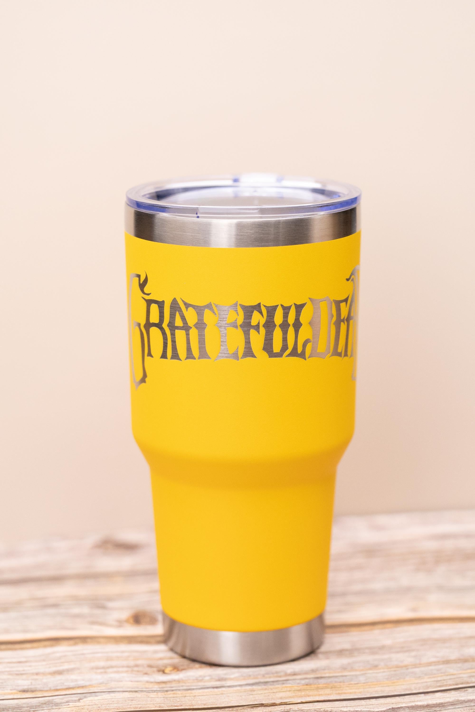 Grateful dead 30oz tumbler with lid | laser engraved stainless steel cup | deadhead music fan gift | festival drinkware