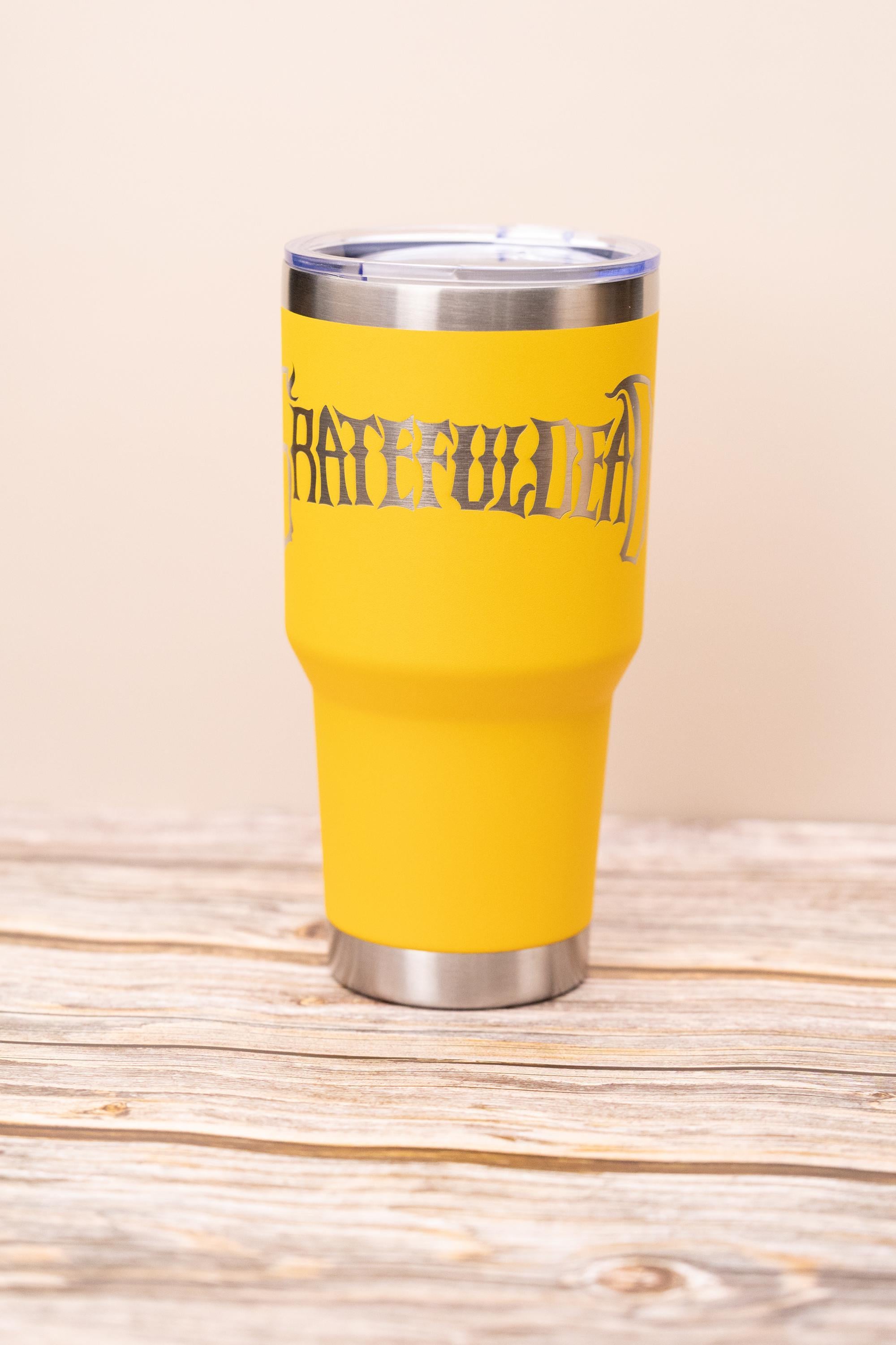 Grateful dead 30oz tumbler with lid | laser engraved stainless steel cup | deadhead music fan gift | festival drinkware