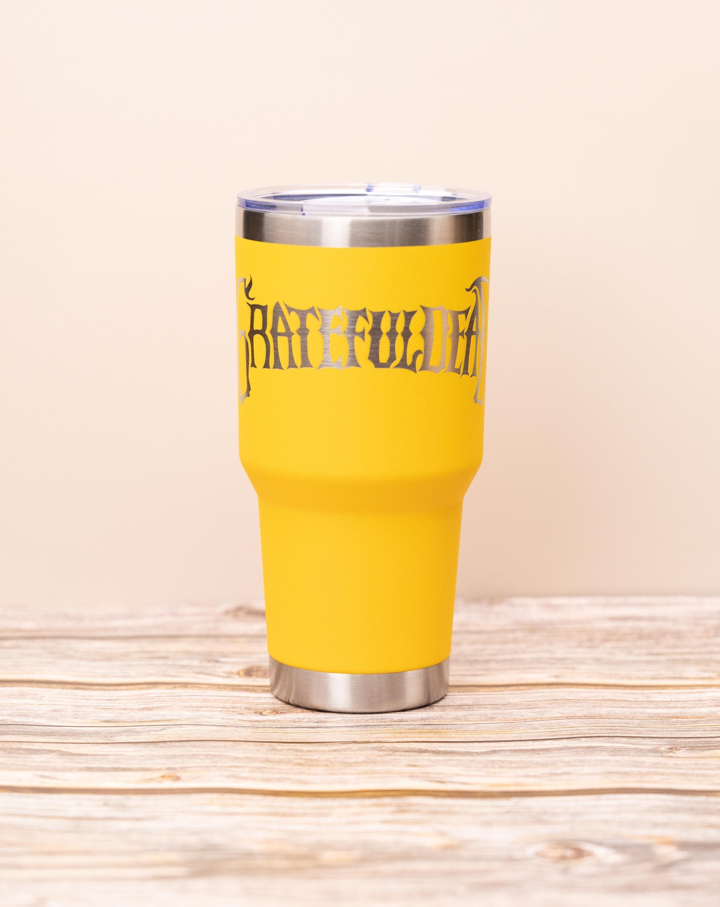 Grateful dead 30oz tumbler with lid | laser engraved stainless steel cup | deadhead music fan gift | festival drinkware