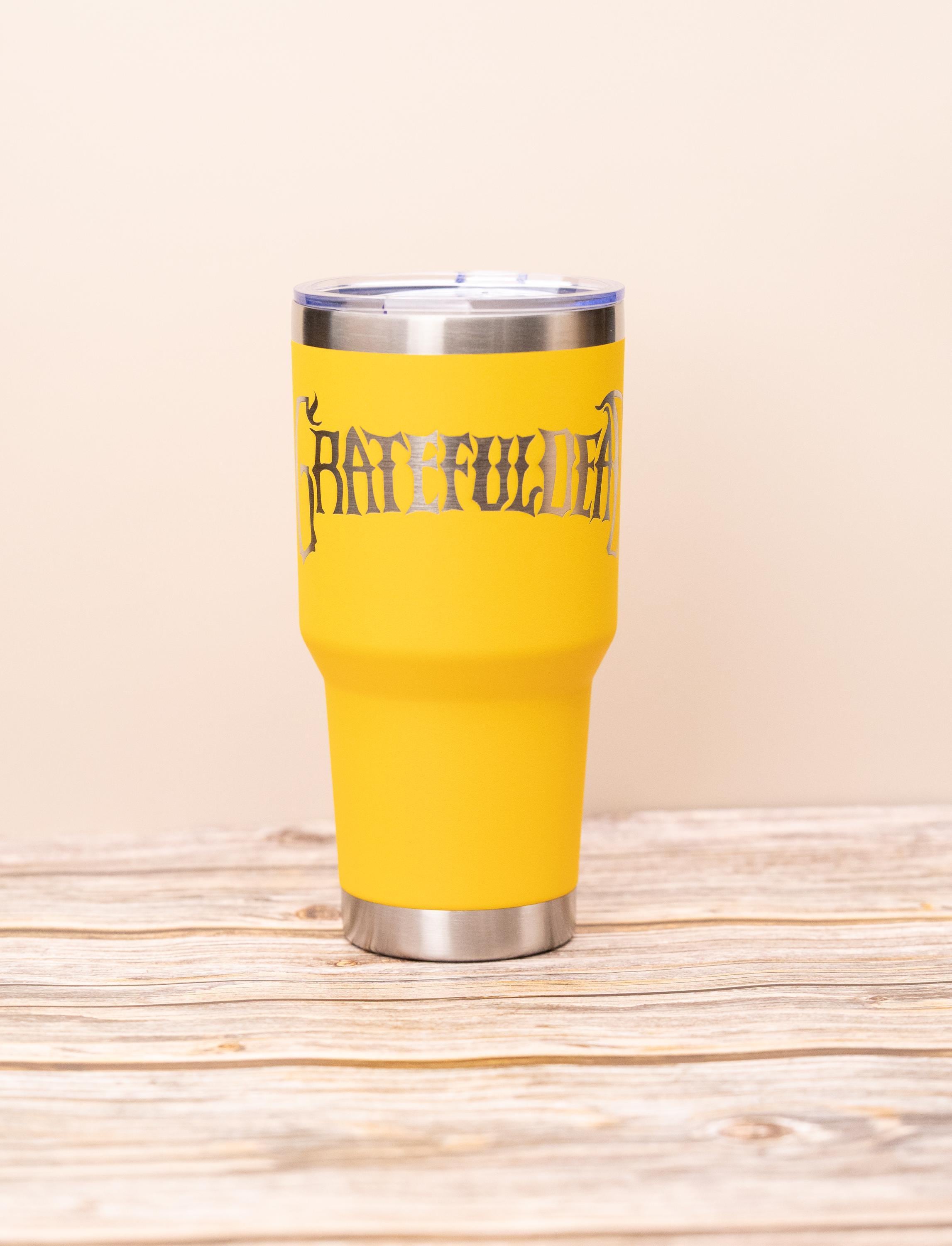 Grateful dead 30oz tumbler with lid | laser engraved stainless steel cup | deadhead music fan gift | festival drinkware