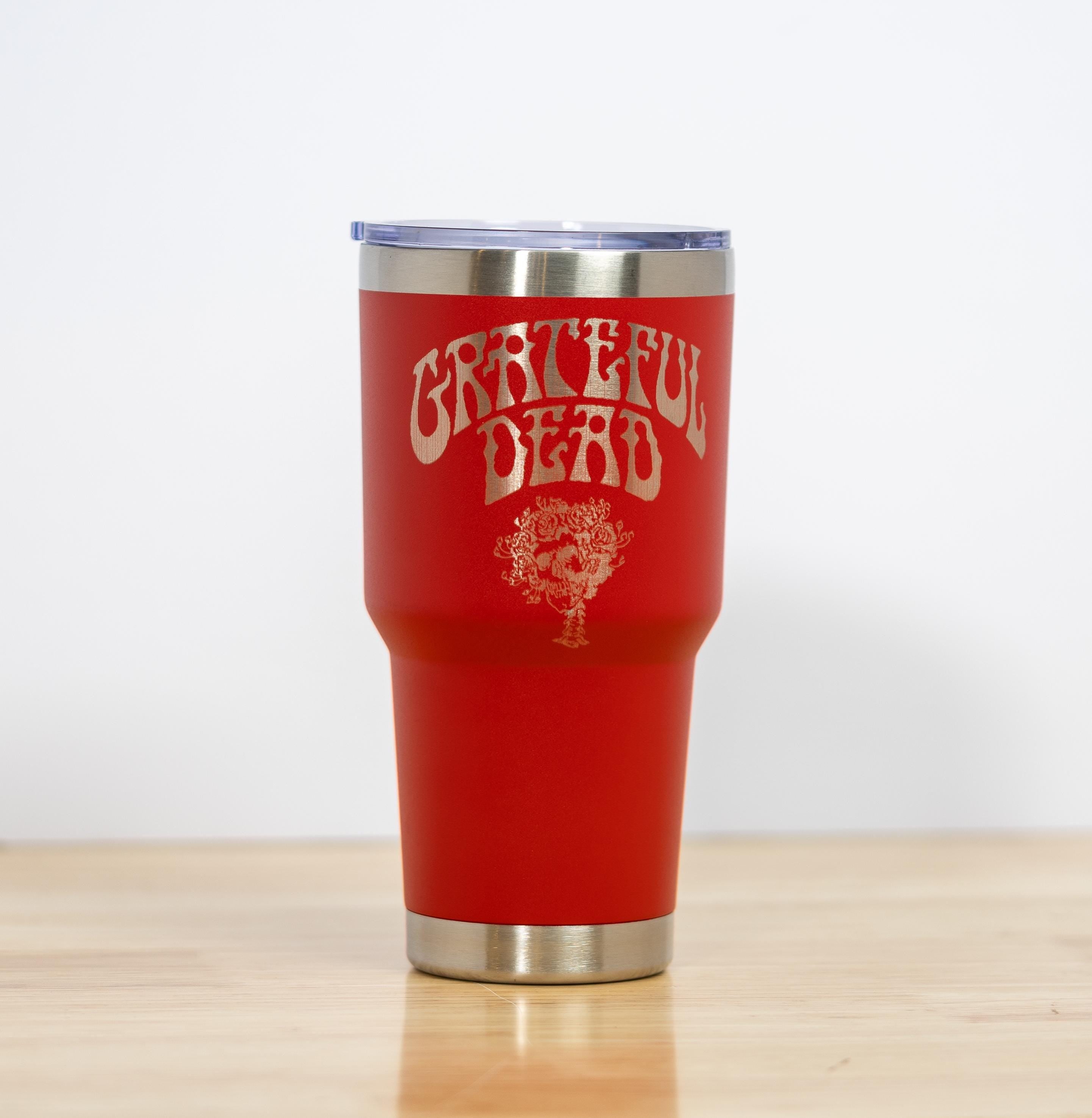 Grateful dead bertha 30oz laser engraved stainless steel tumbler with lid | insulated travel cup | deadhead gift