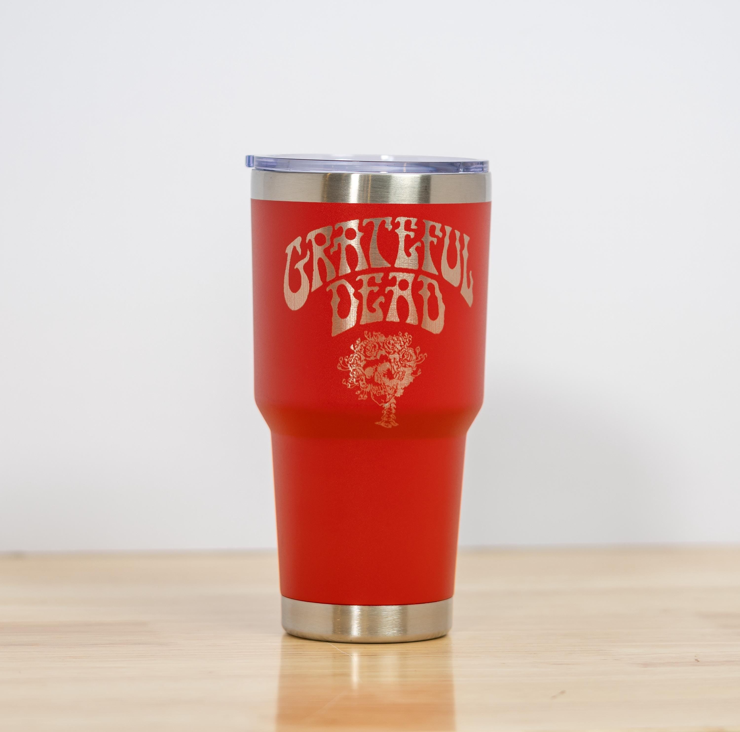 Grateful dead bertha 30oz laser engraved stainless steel tumbler with lid | insulated travel cup | deadhead gift