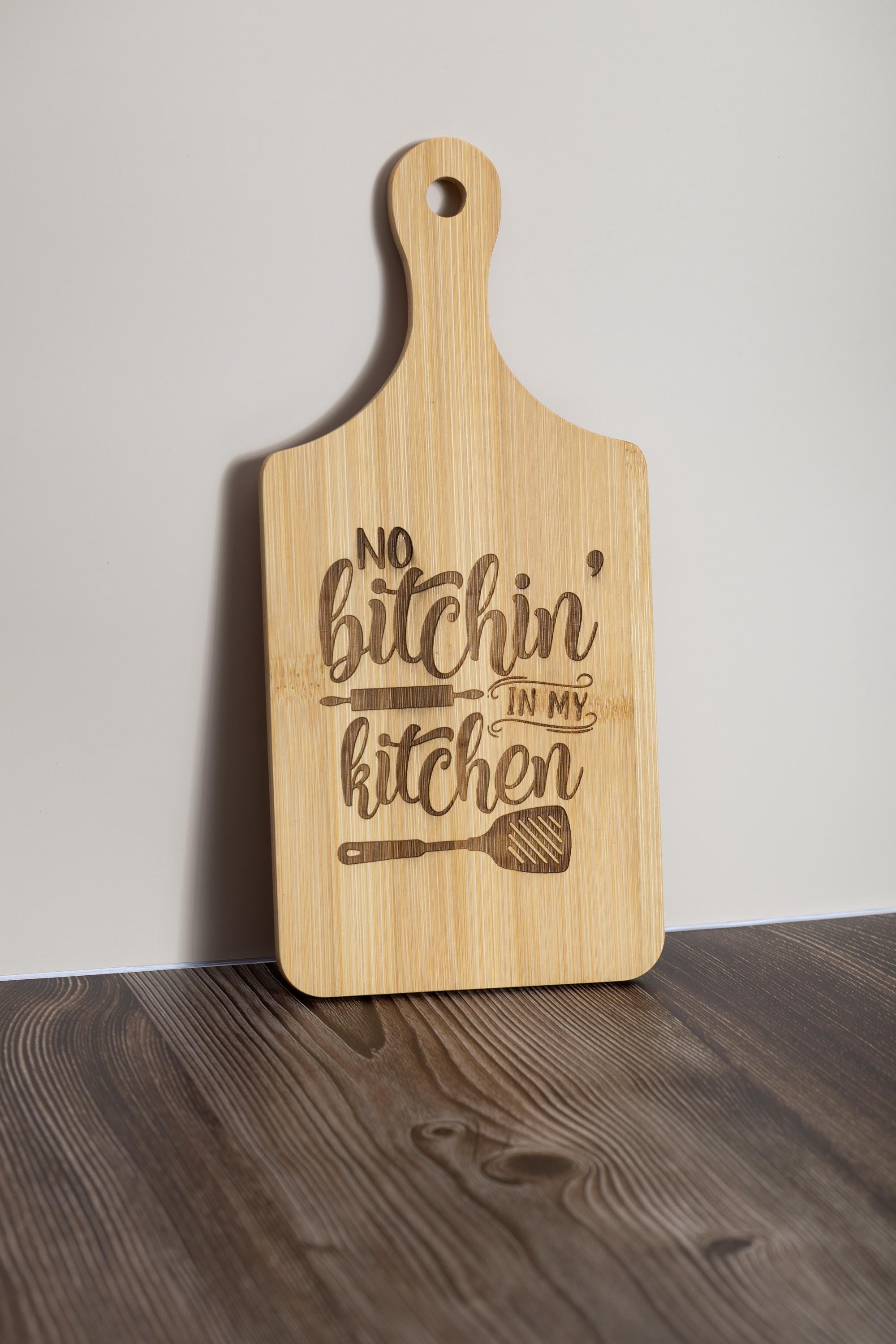 Engraved bamboo cutting board: funny kitchen decor (5x11)