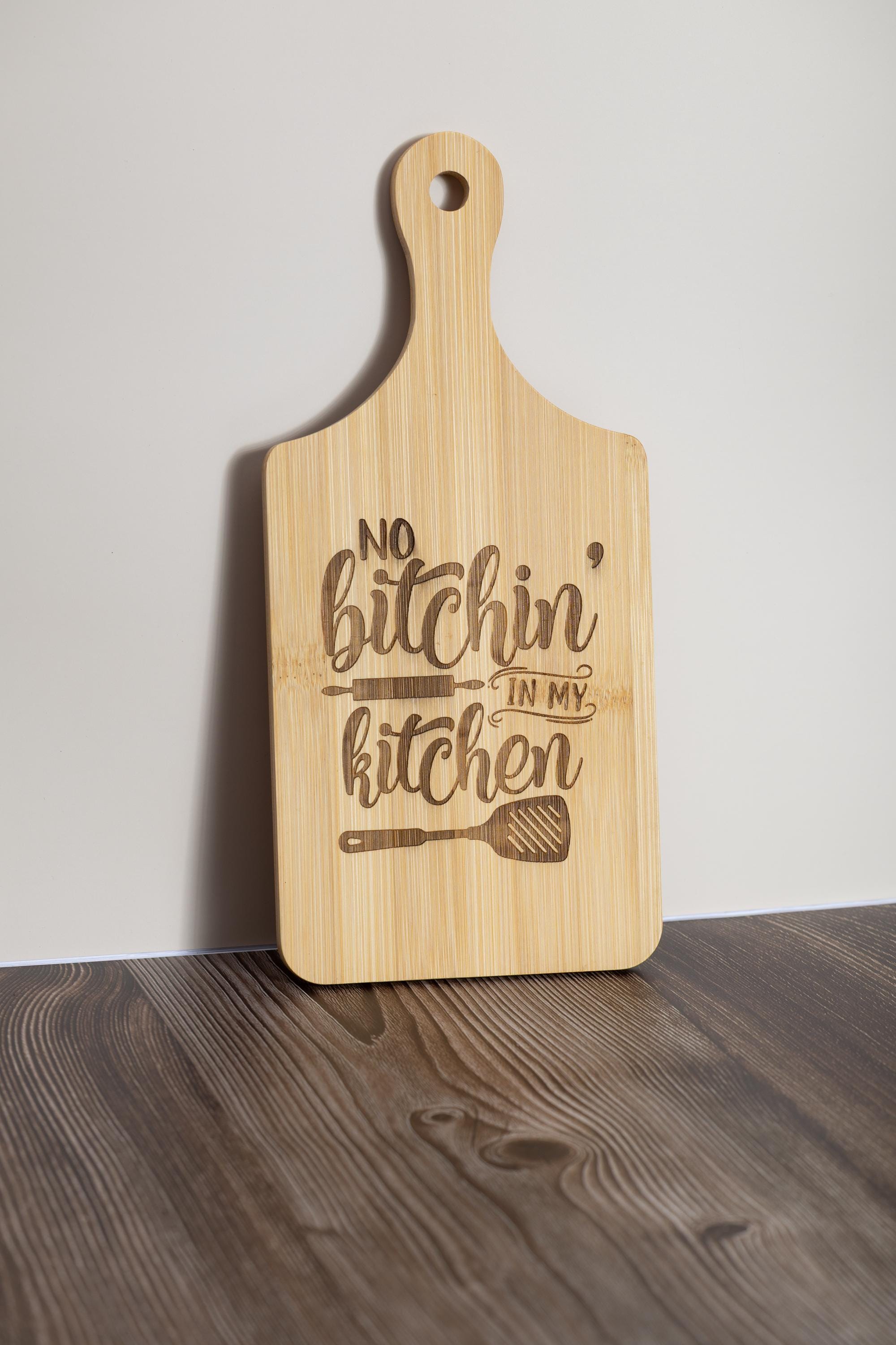 Engraved bamboo cutting board: funny kitchen decor (5x11)