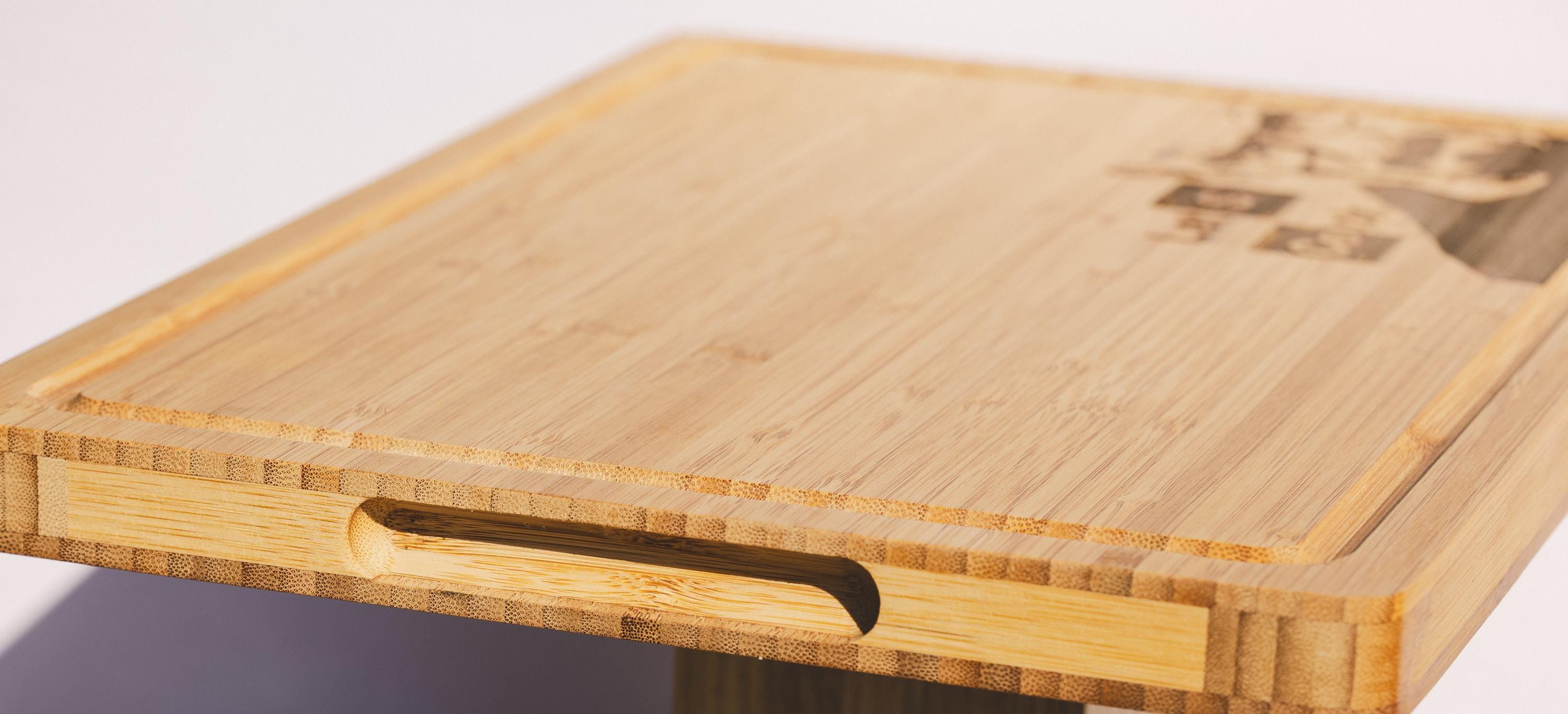 Breaking bad bamboo cutting board: "let's cook" laser engraved wood
