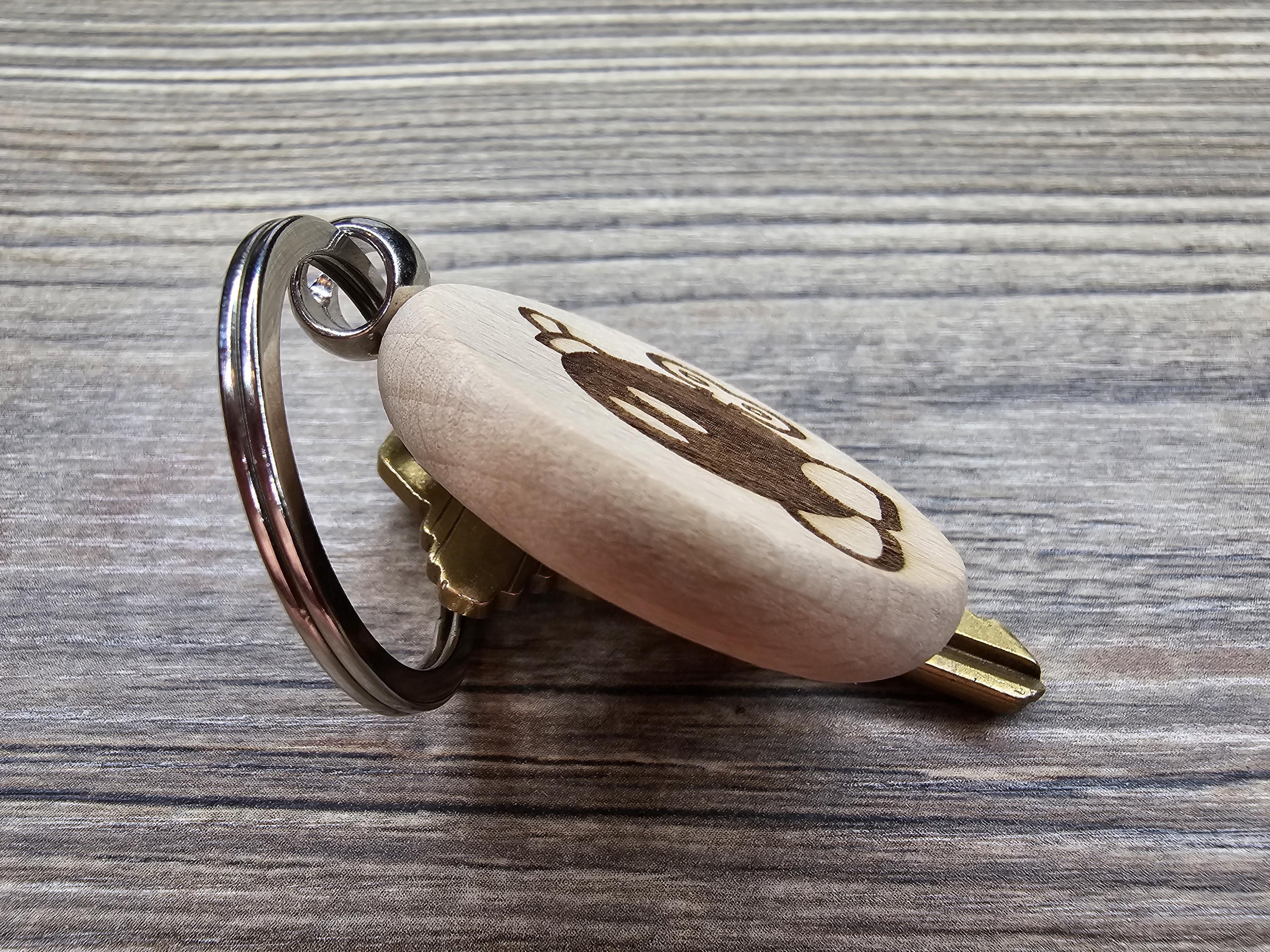 Hardwood Mario Bob-Omb Keychain / Bag Charm: laser engraved gamer gift