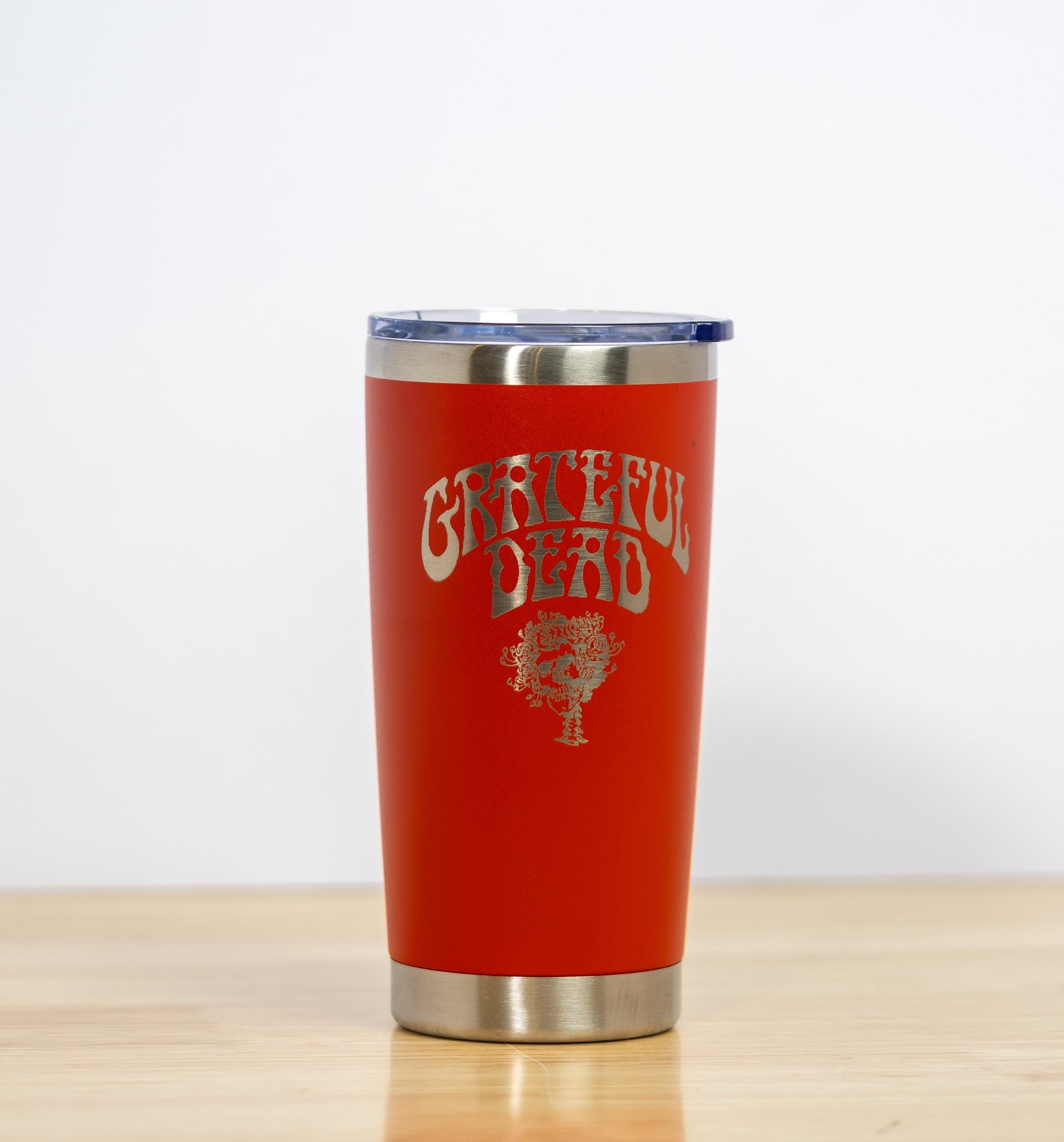 Grateful dead bertha 20oz laser engraved stainless steel tumbler with lid | insulated travel cup | deadhead gift