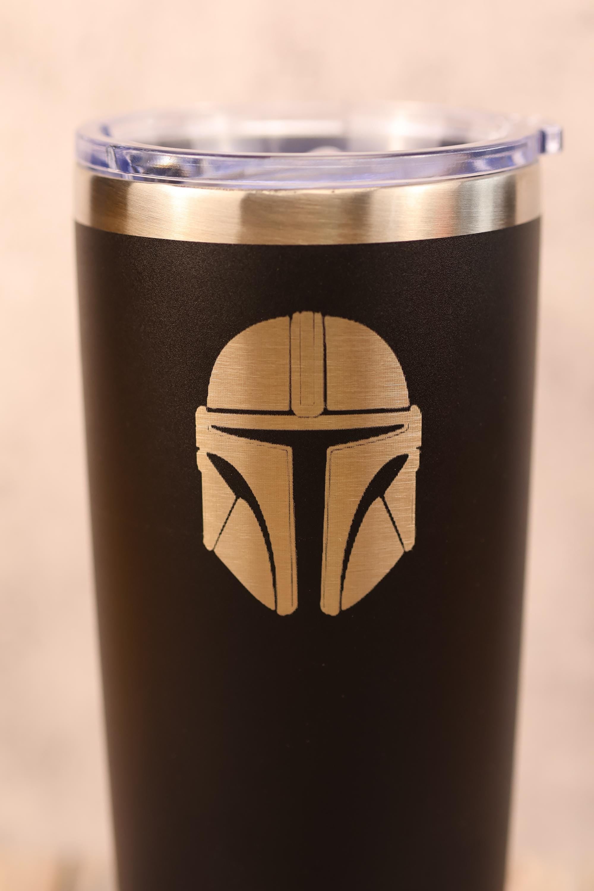 Star wars mandalorian 20oz laser engraved stainless steel tumbler with lid | insulated travel cup | star wars fan gift