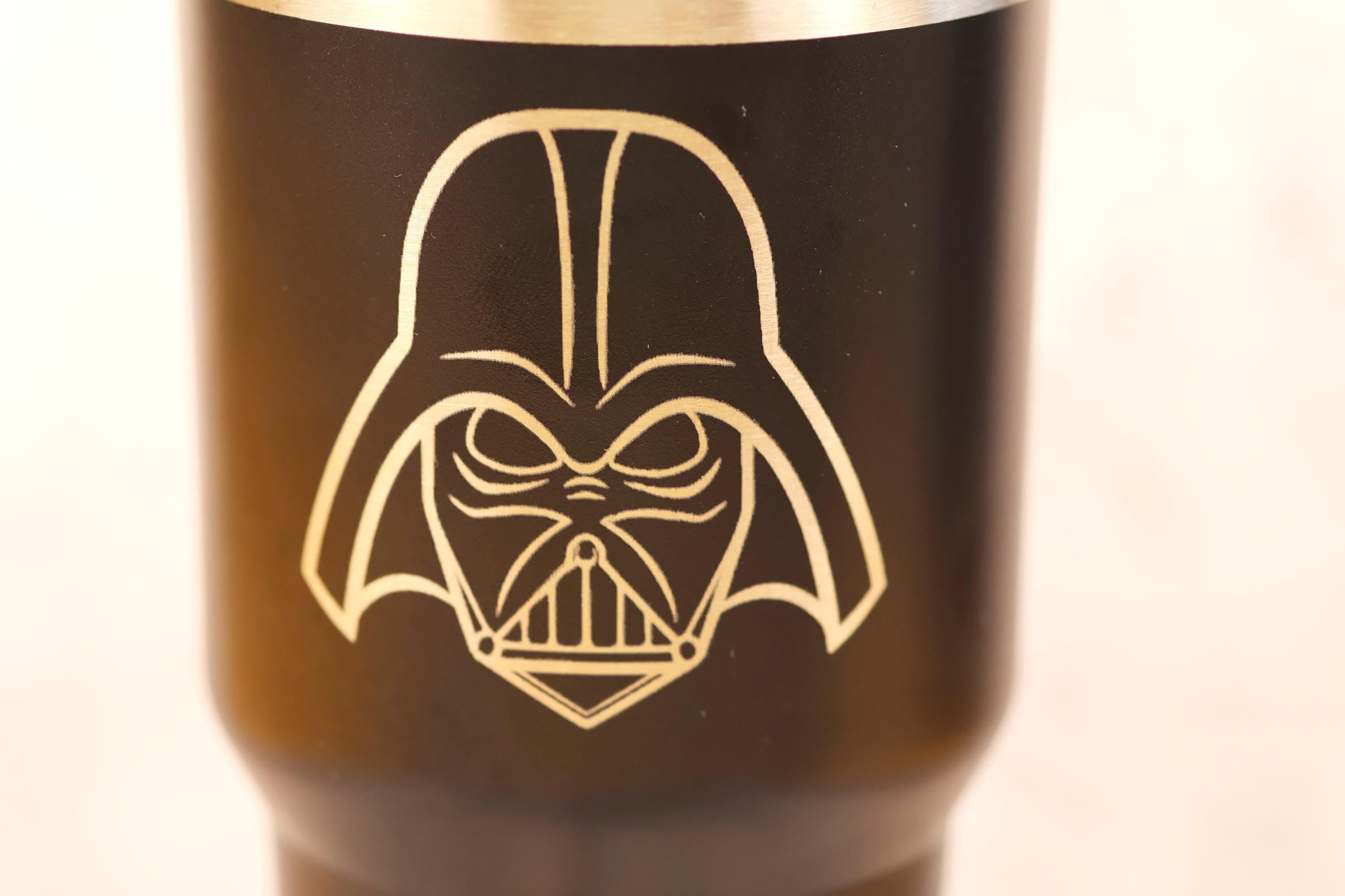 Darth vader tumbler: laser engraved star wars insulated travel cup