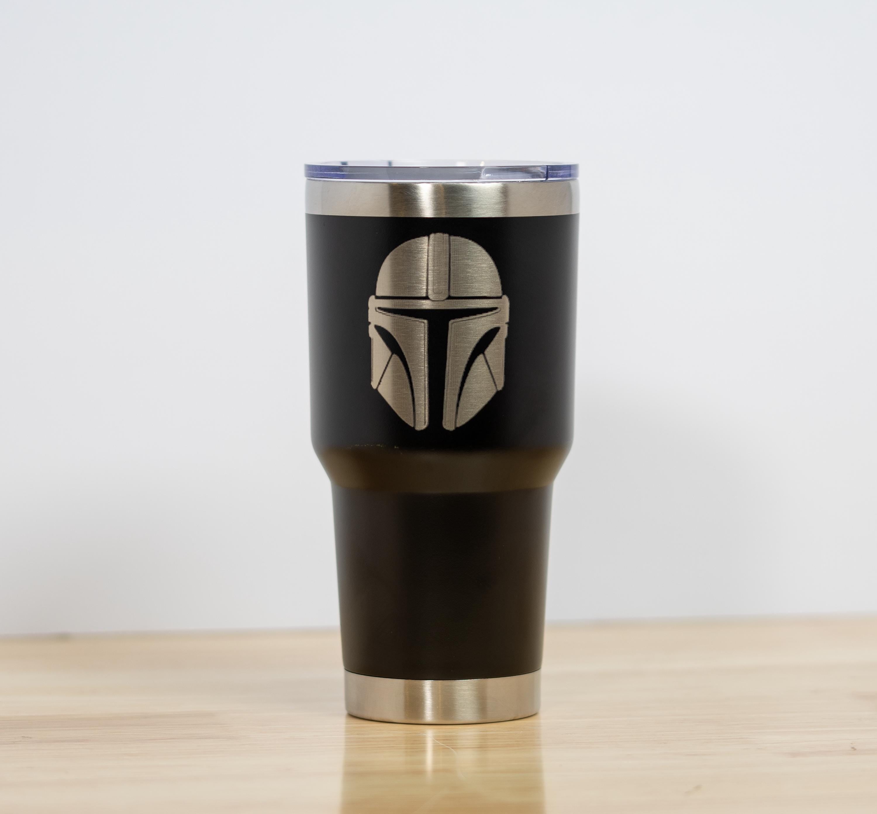Star wars mandalorian 30oz laser engraved stainless steel tumbler with lid | insulated travel cup | star wars fan gift