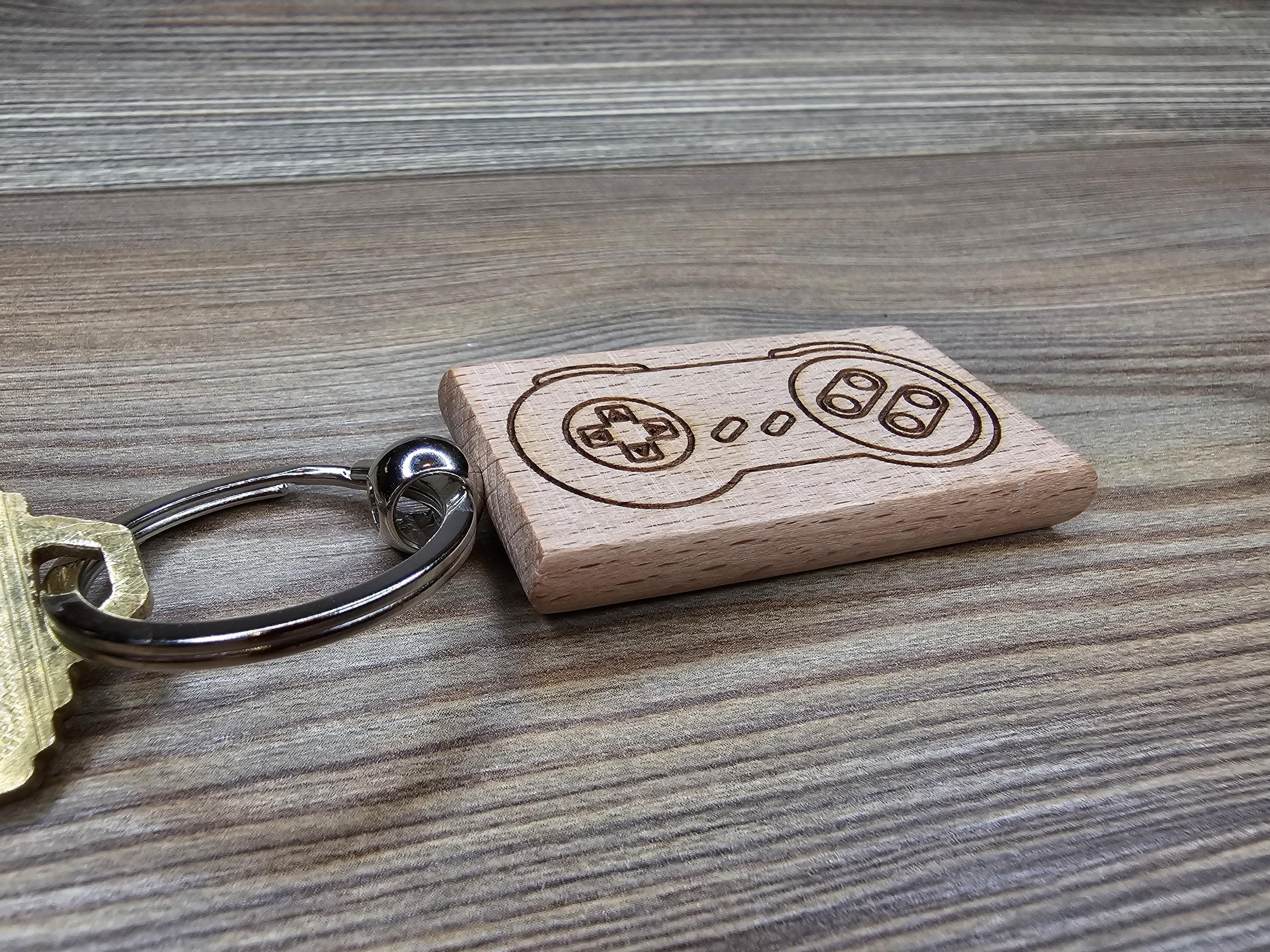 Laser engraved SNES controller keychain / bag charm: retro gaming nostalgia
