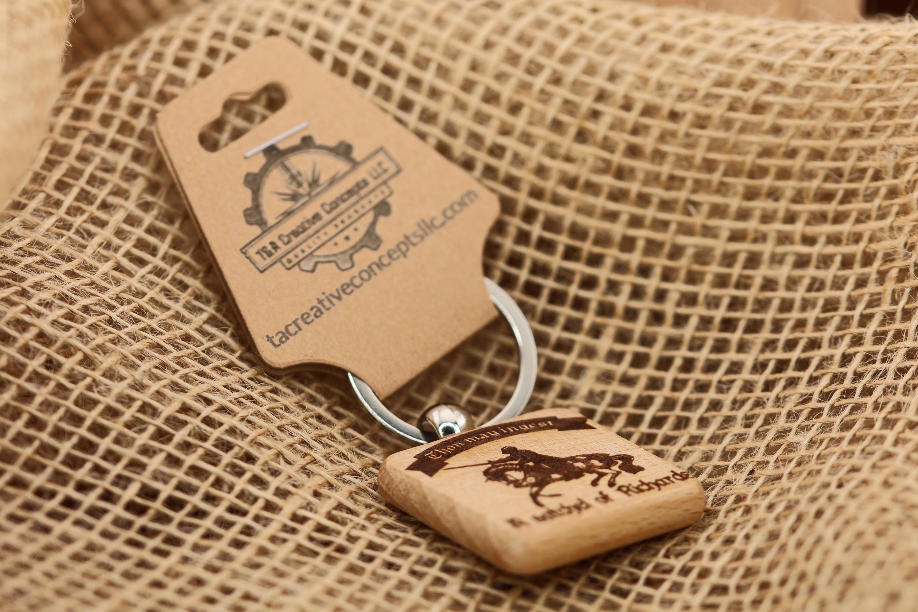 Thou may ingest a satchel of Richards keychain / bag charm: laser engraved hardwood, funny novelty gift
