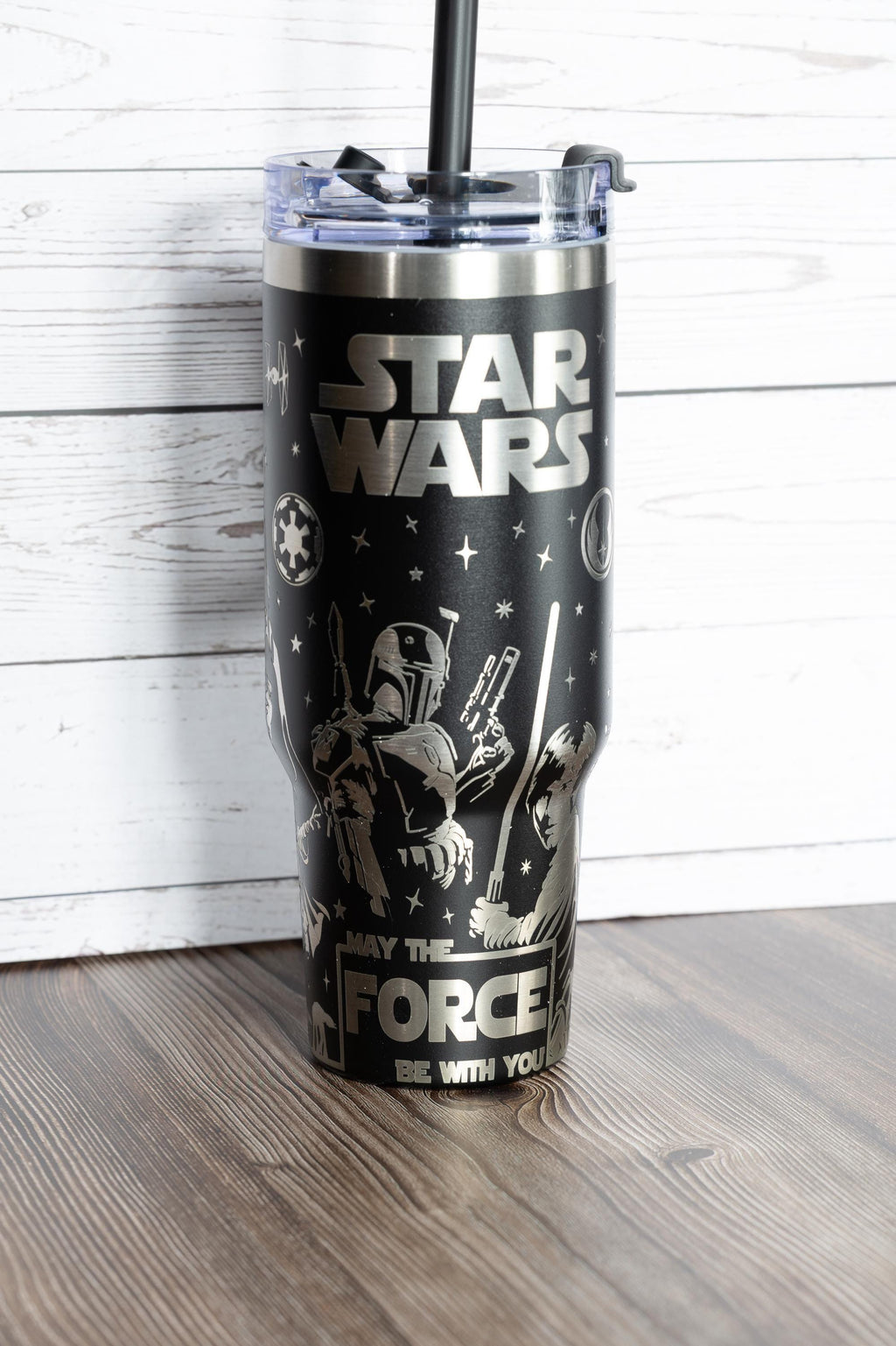 40oz star wars tumbler: laser engraved stainless steel stanley dupe