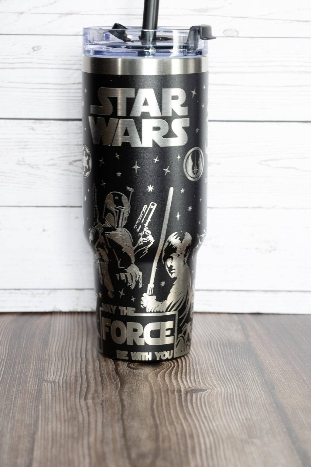 40oz star wars tumbler: laser engraved stainless steel stanley dupe
