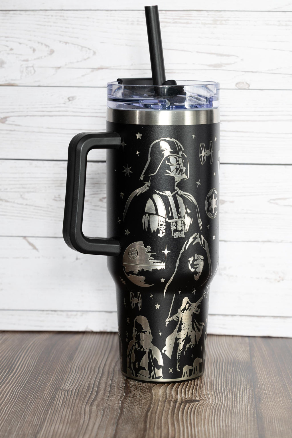 40oz star wars tumbler: laser engraved stainless steel stanley dupe