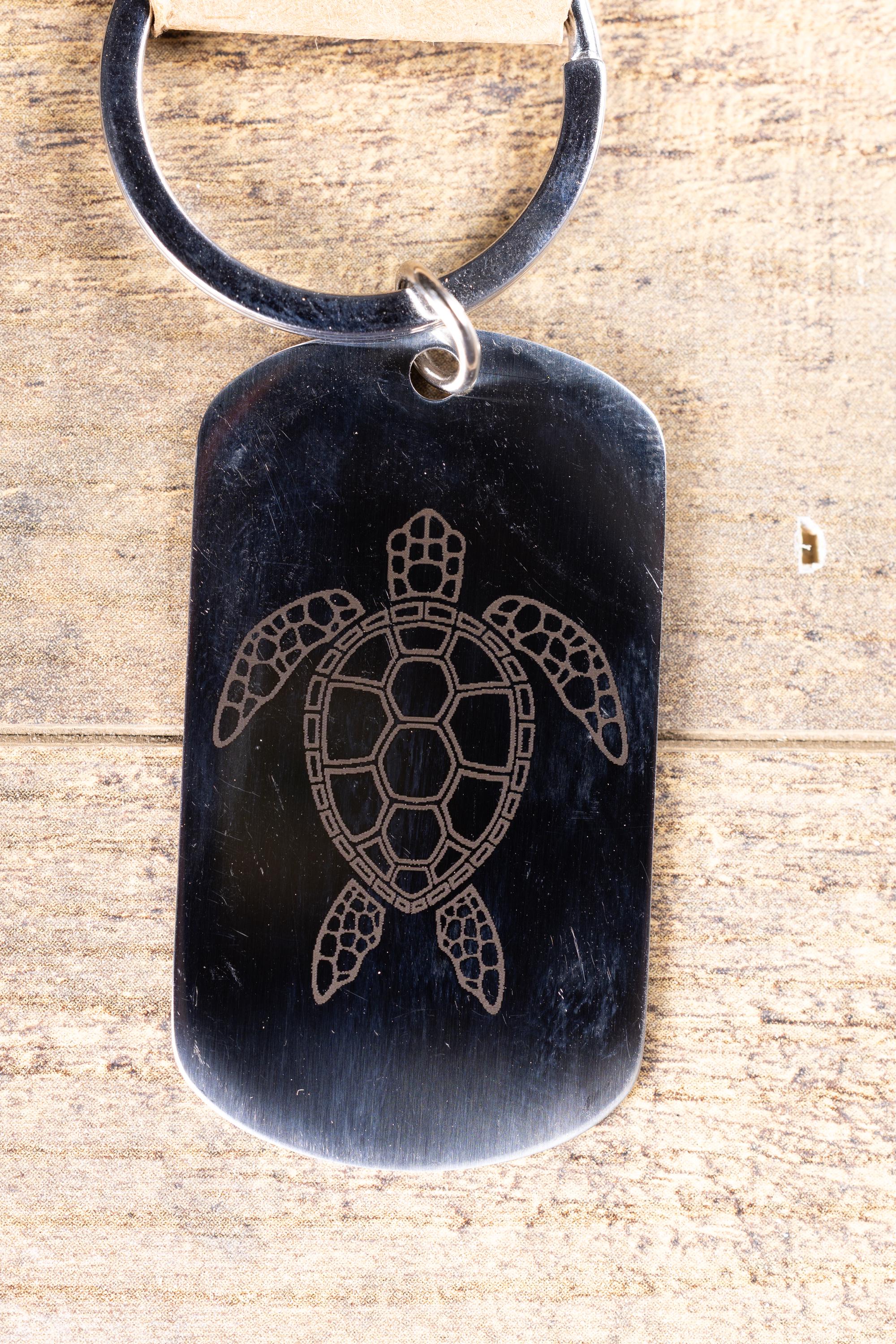 Polished stainless sea turtle | laser engraved turtle design | durable metal gift for ocean lovers & beach fans