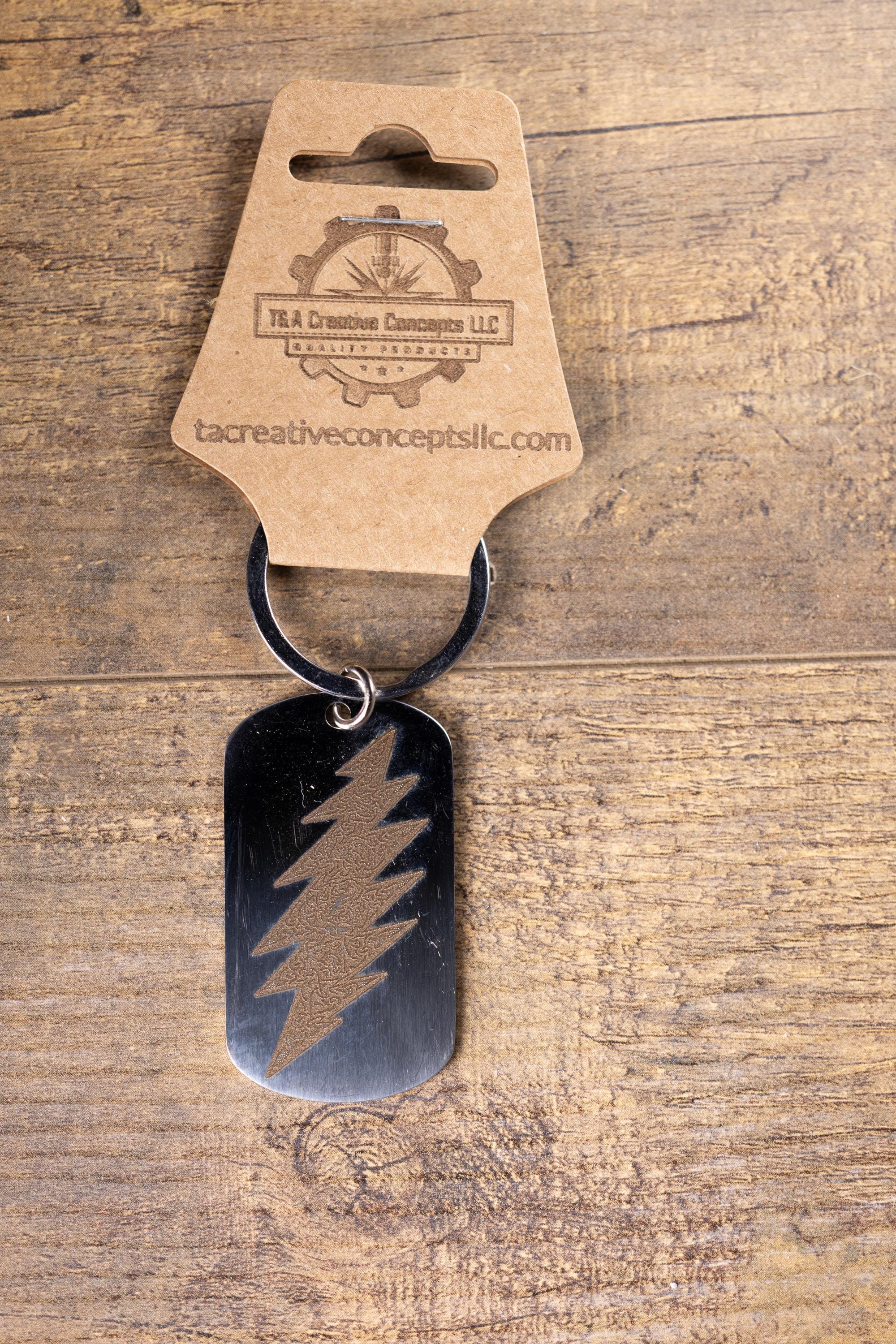 Polished stainless grateful dead celtic bolt | laser engraved band design | durable metal gift for fans