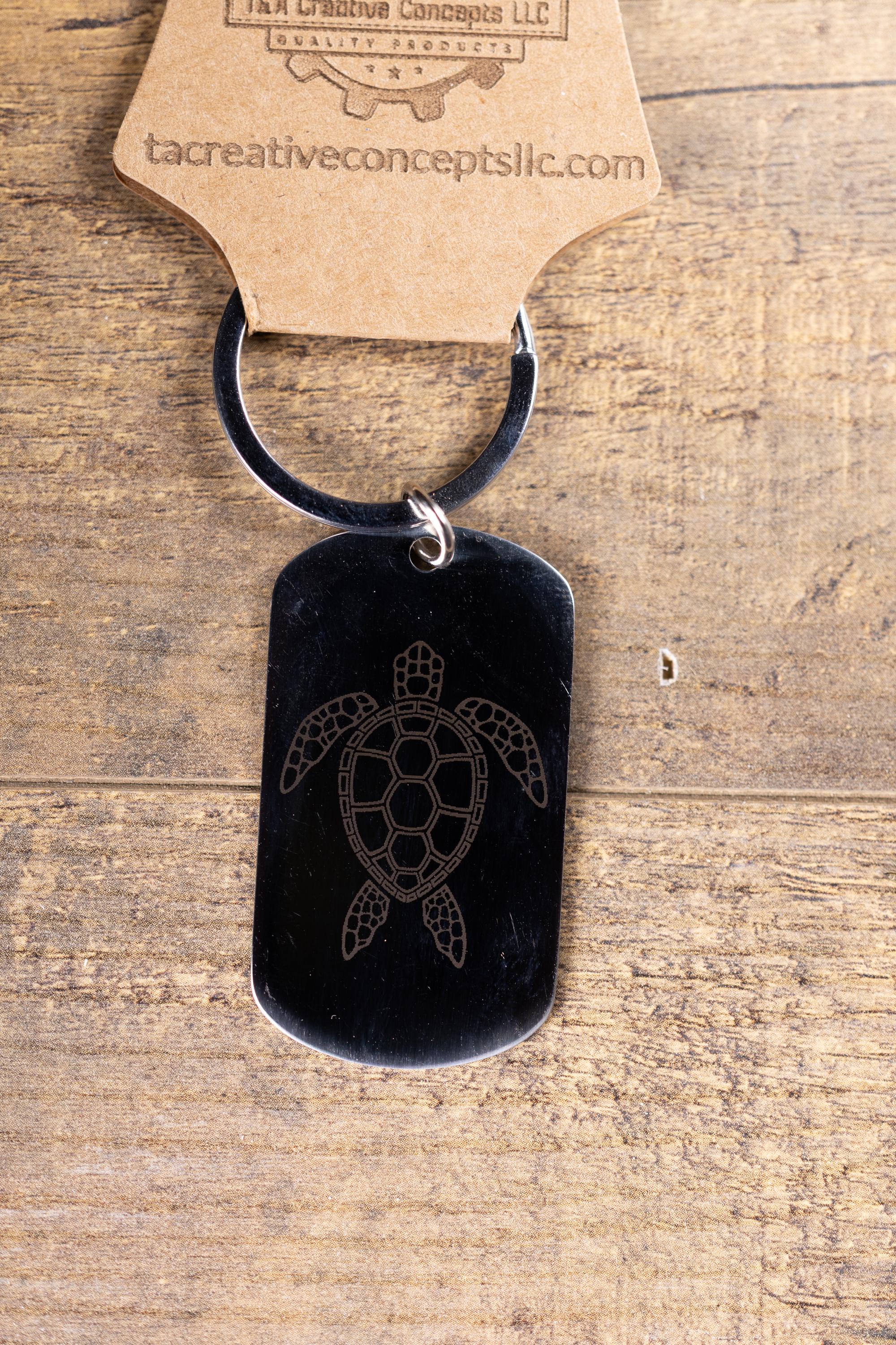 Polished stainless sea turtle | laser engraved turtle design | durable metal gift for ocean lovers & beach fans