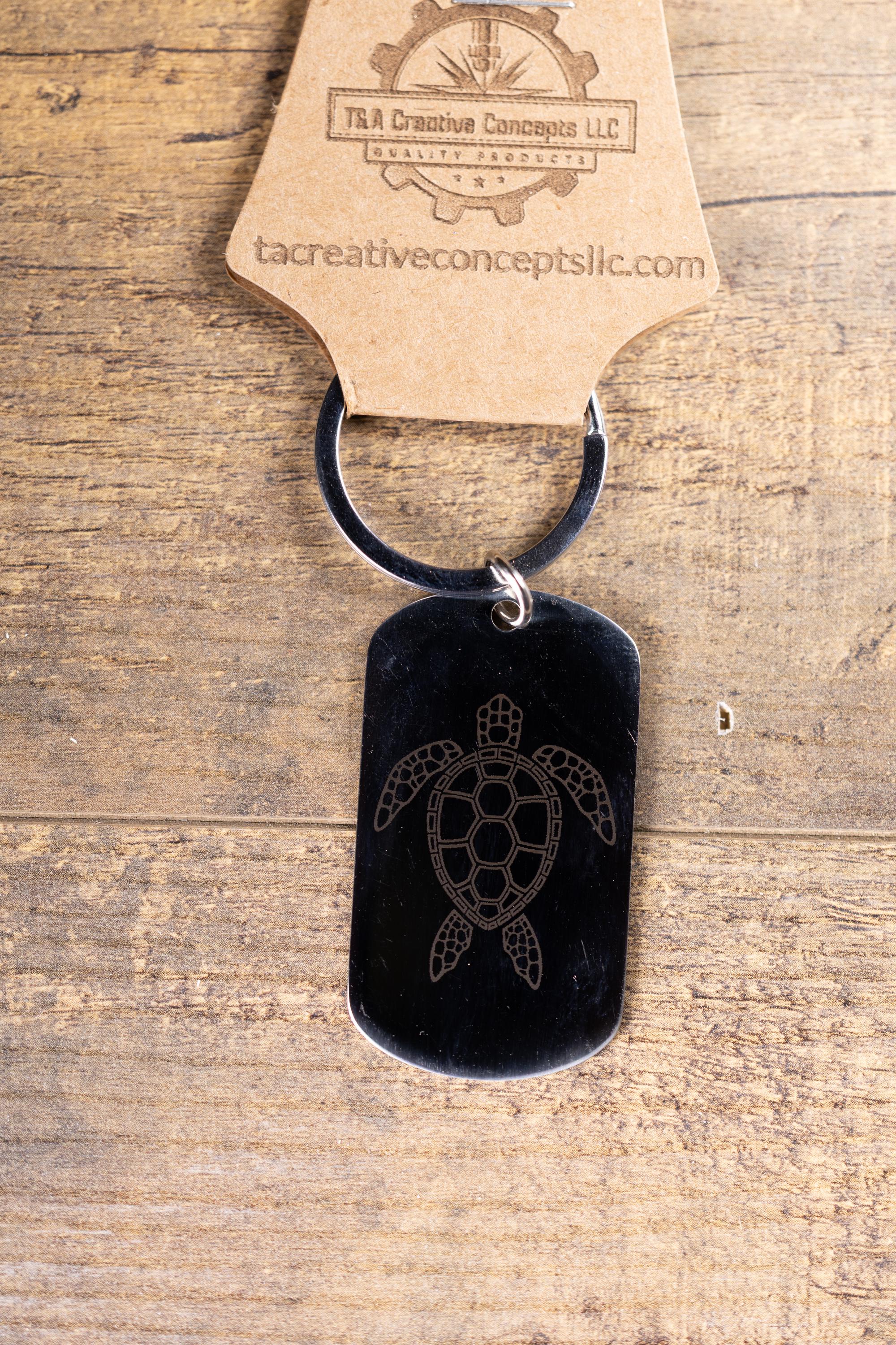 Polished stainless sea turtle | laser engraved turtle design | durable metal gift for ocean lovers & beach fans