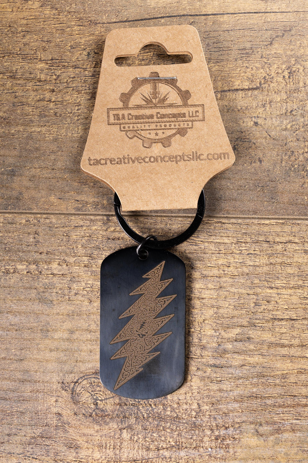 Black stainless grateful dead celtic bolt | laser engraved band design | durable metal gift for fans