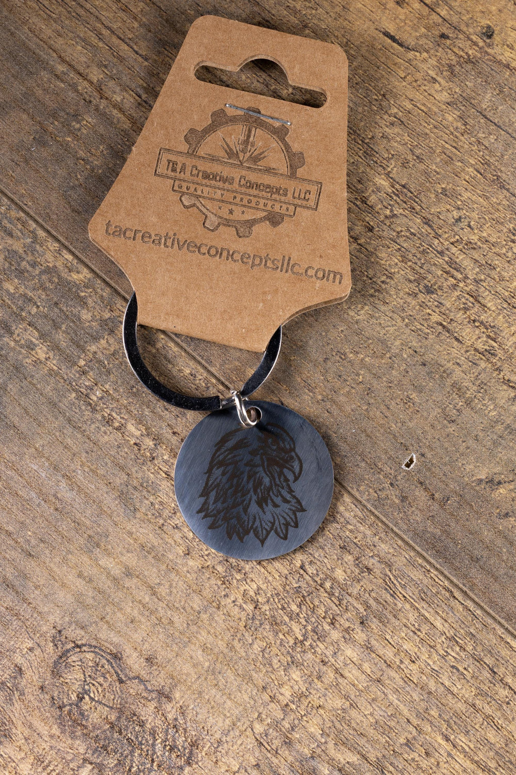 Polished stainless steel american eagle keychain - laser engraved metal eagle gift for him - patriotic usa key ring - stainless hardware