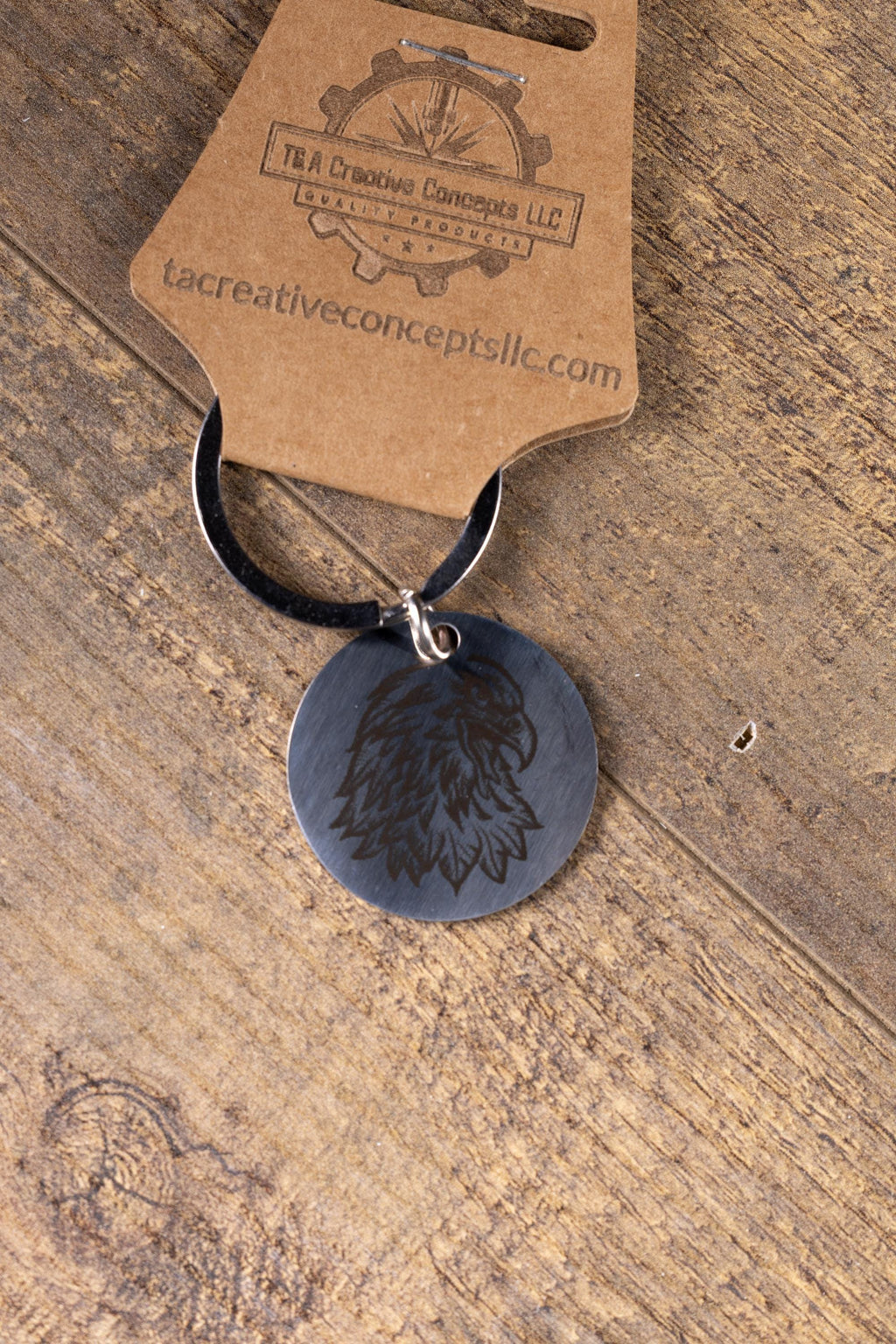 Polished stainless steel american eagle keychain - laser engraved metal eagle gift for him - patriotic usa key ring - stainless hardware