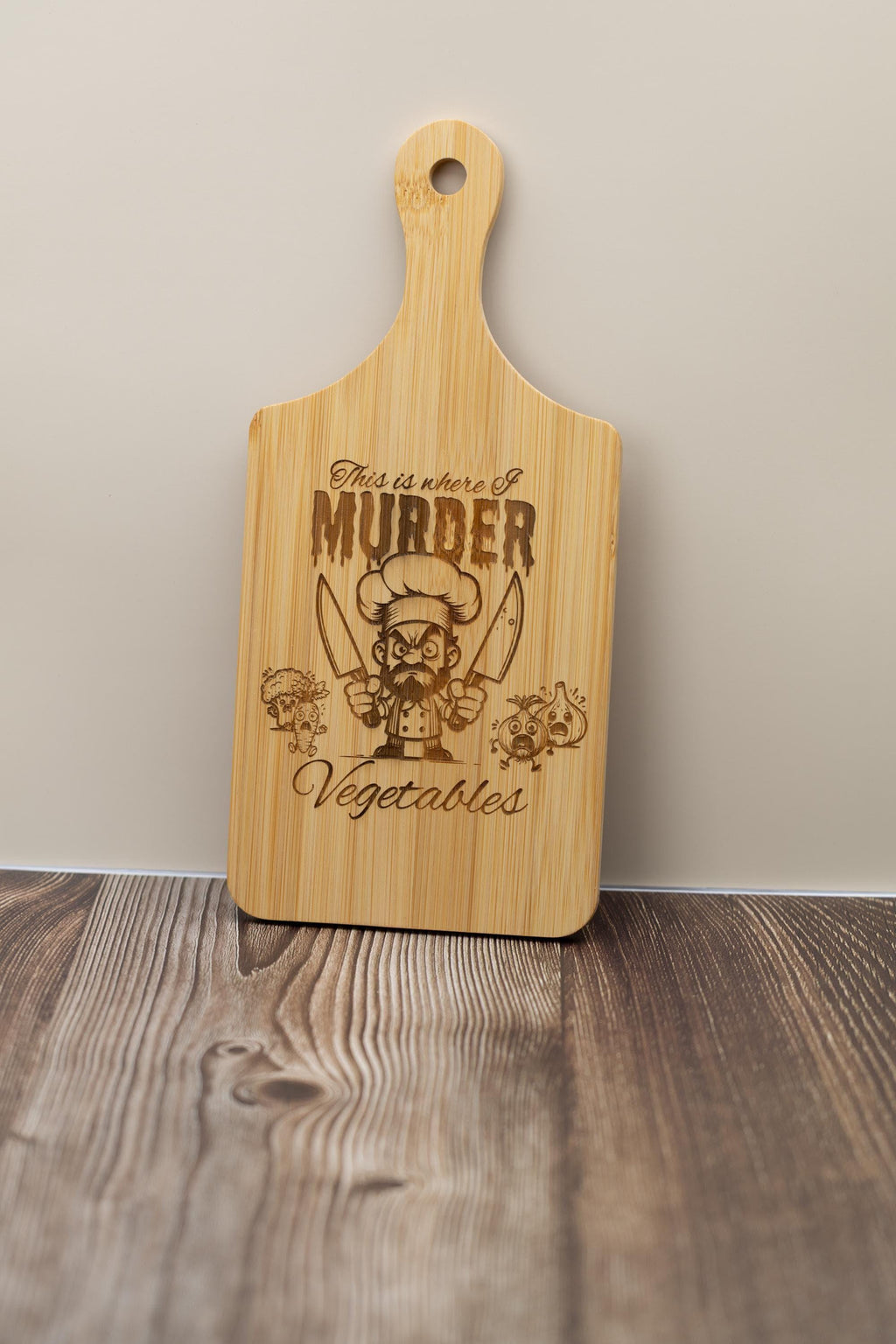 This is where i murder vegetables bamboo cutting board | 5"x11" laser engraved funny kitchen board & gift