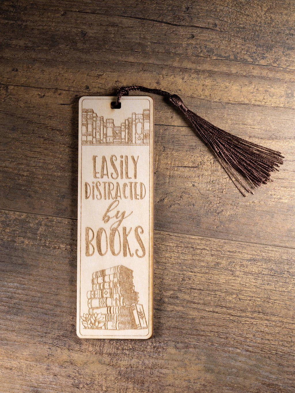 Laser engraved wood bookmark: funny reader gift