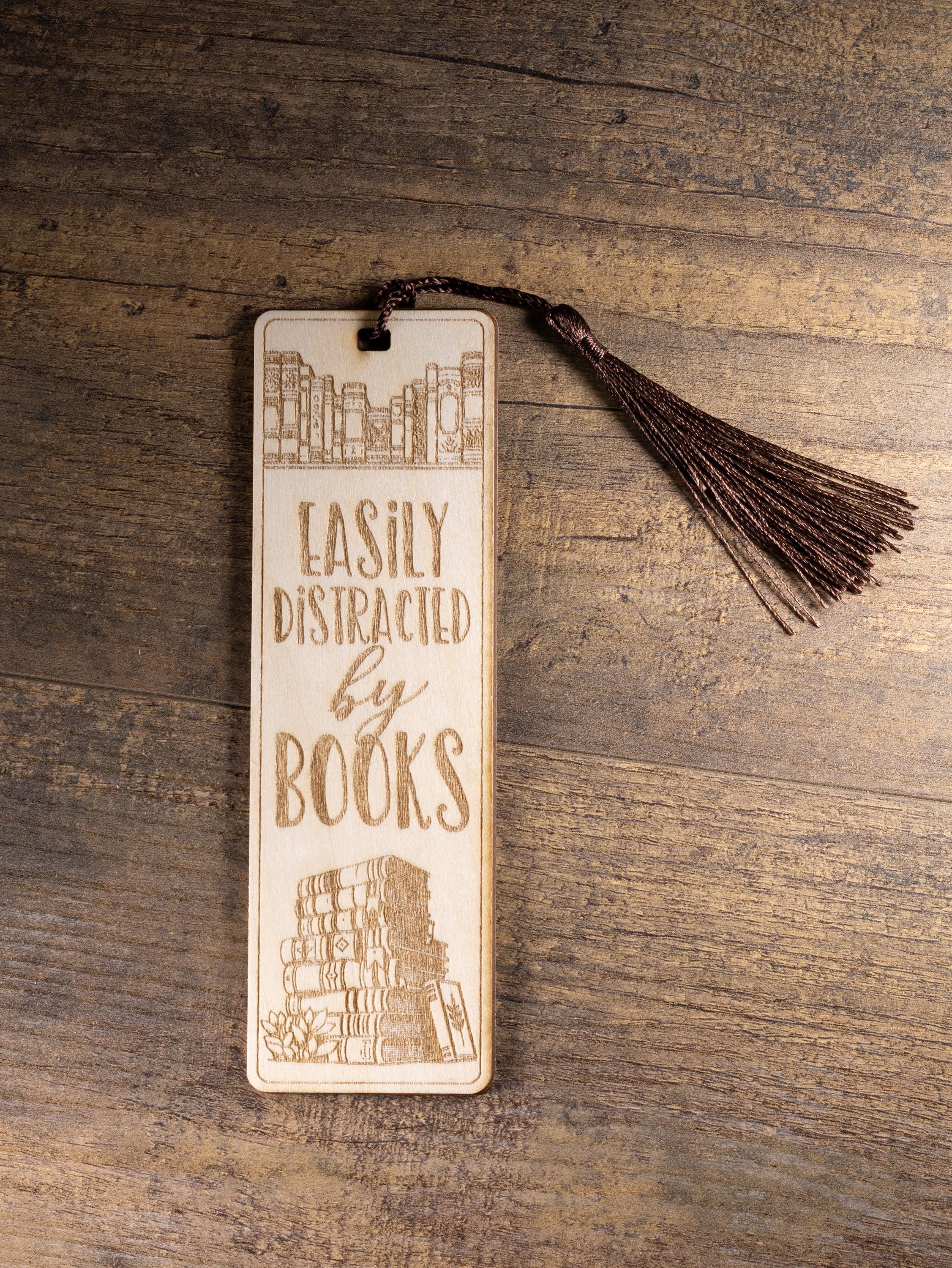 Laser engraved wood bookmark: funny reader gift