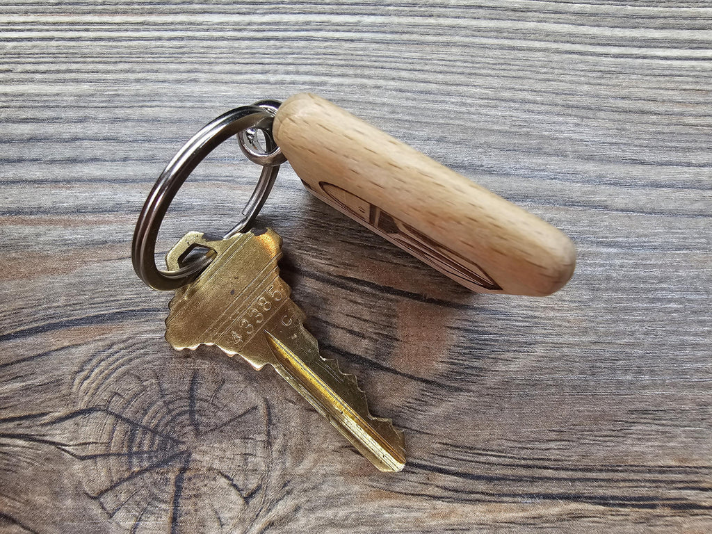 Laser Engraved Boba Fett Helmet Keychain / Bag Charm: hardwood star wars gift