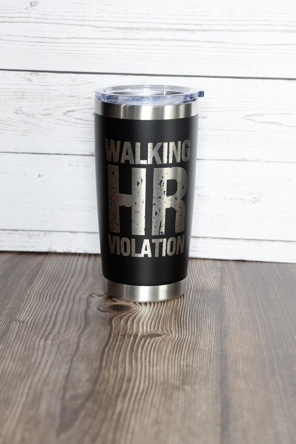 Walking hr violation tumbler: funny laser engraved office gift